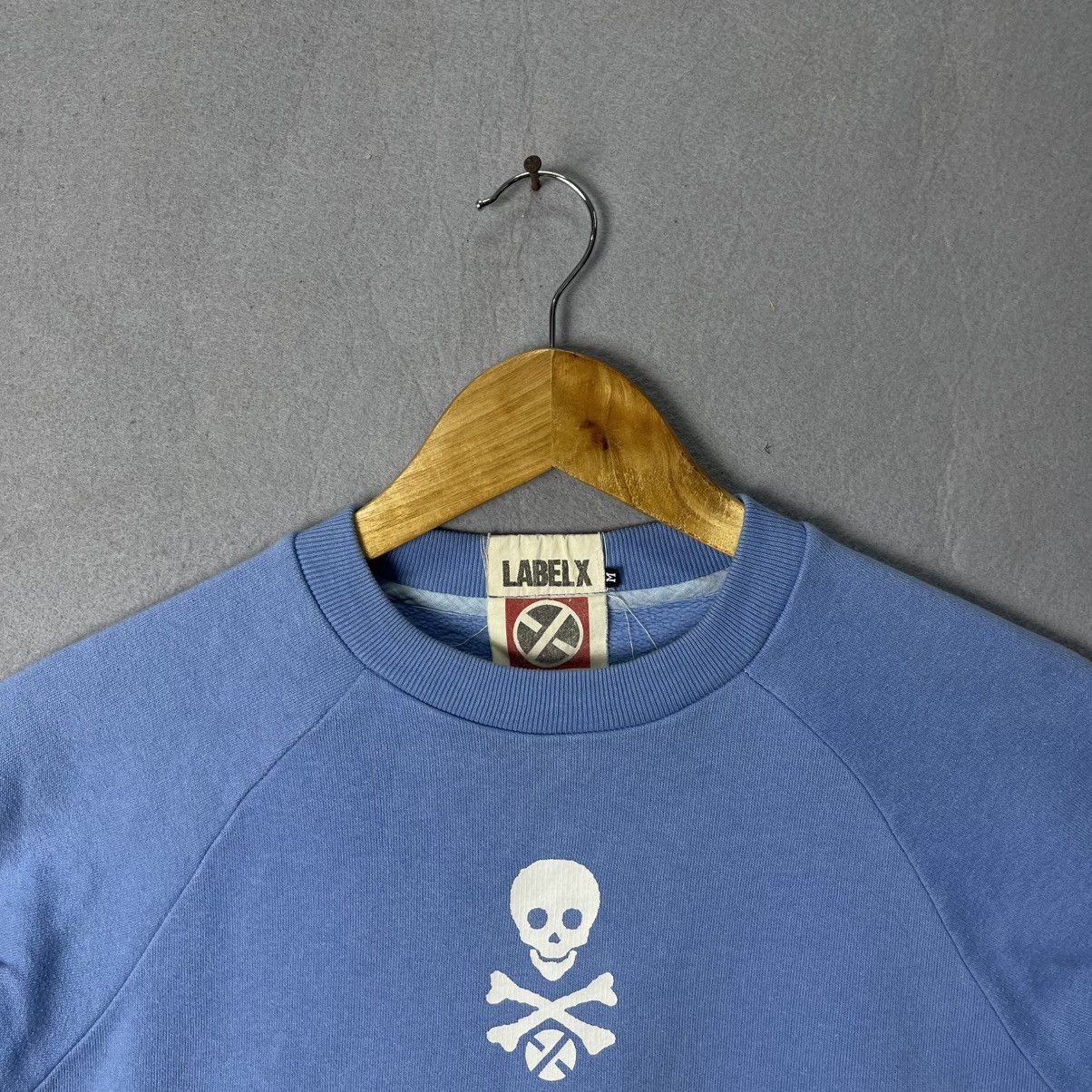 Vintage 2000s Label X Skull Logo Blue Crewneck Size US XS / EU 42 / 0 - 2 Thumbnail