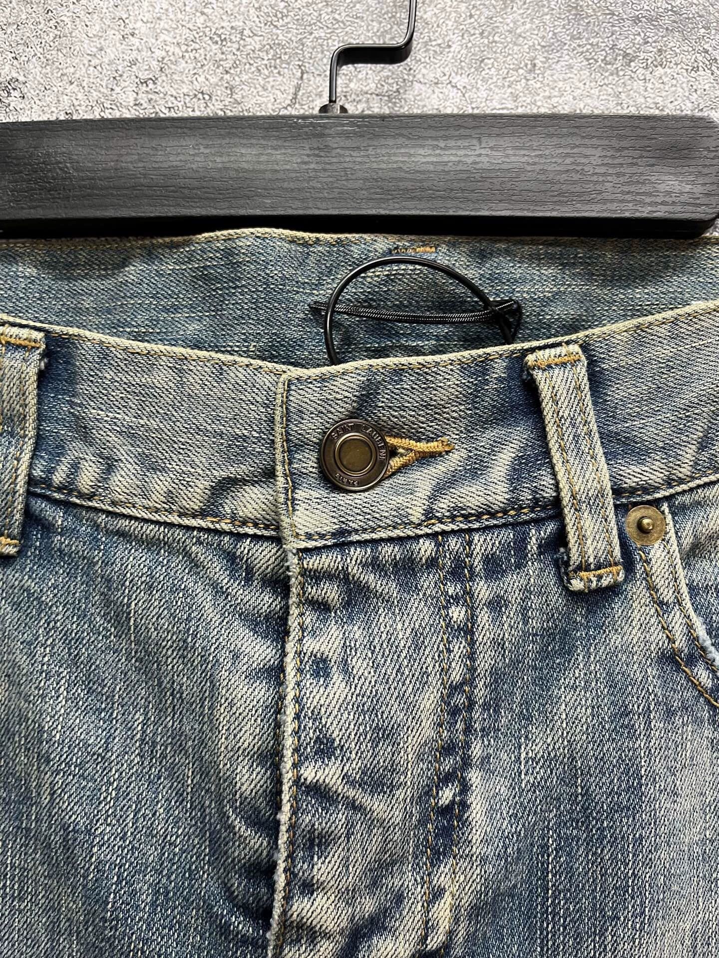 Saint Laurent Paris Saint Laurent SLP Distressed Jeans Black Chain 29 Mint Size US 29 - 5 Thumbnail