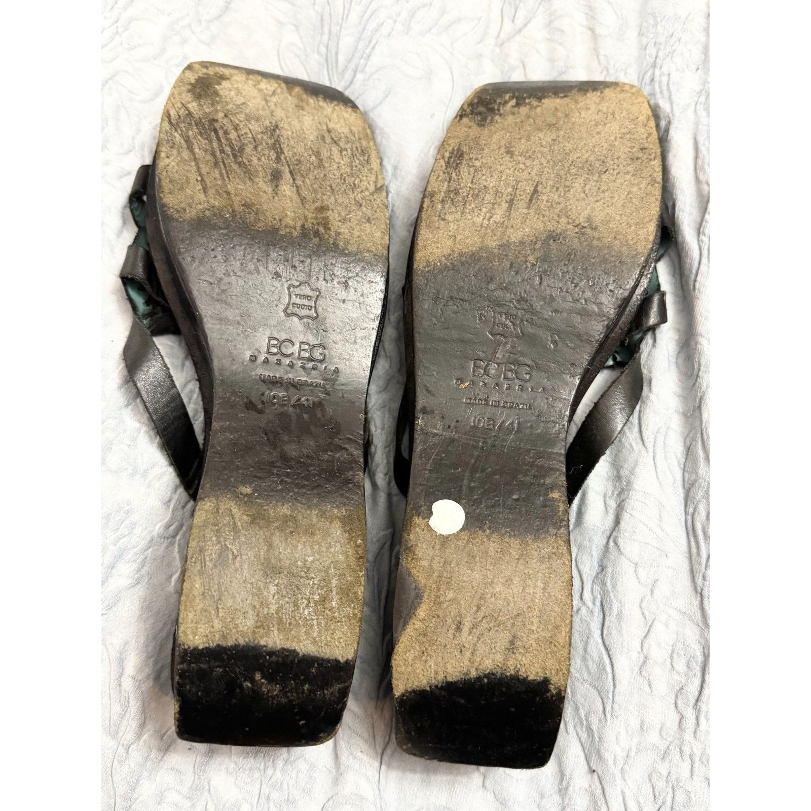Bcbgmaxazria Vintage BCBG MAX AZRIA Black Print Block Heel Slide Sandals Size US 10 / IT 40 - 5 Thumbnail