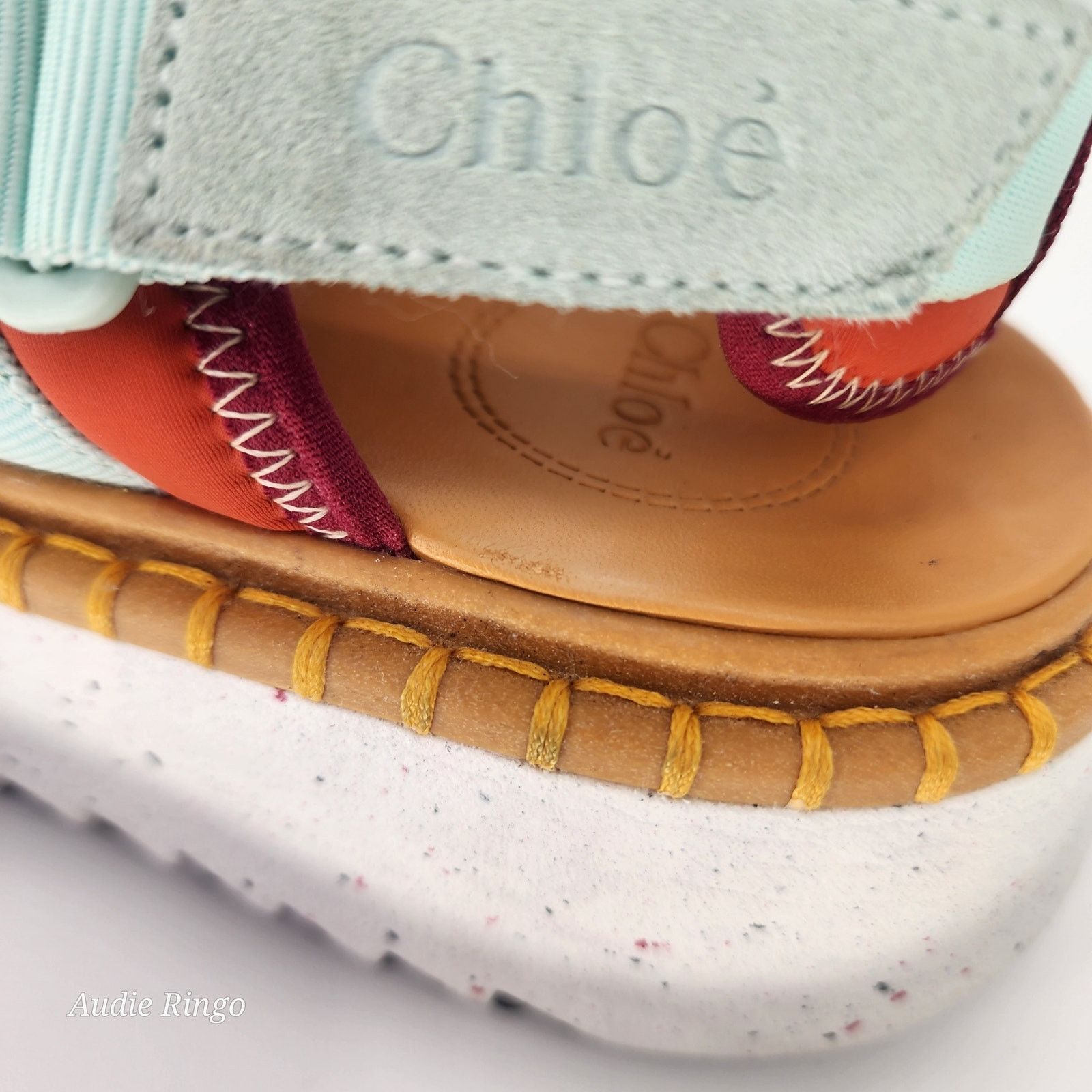 Chloe Chloé Lilli Multi-Strap Platform Sandals Orange/Teal EU 38 Size US 8 / IT 38 - 17 Thumbnail
