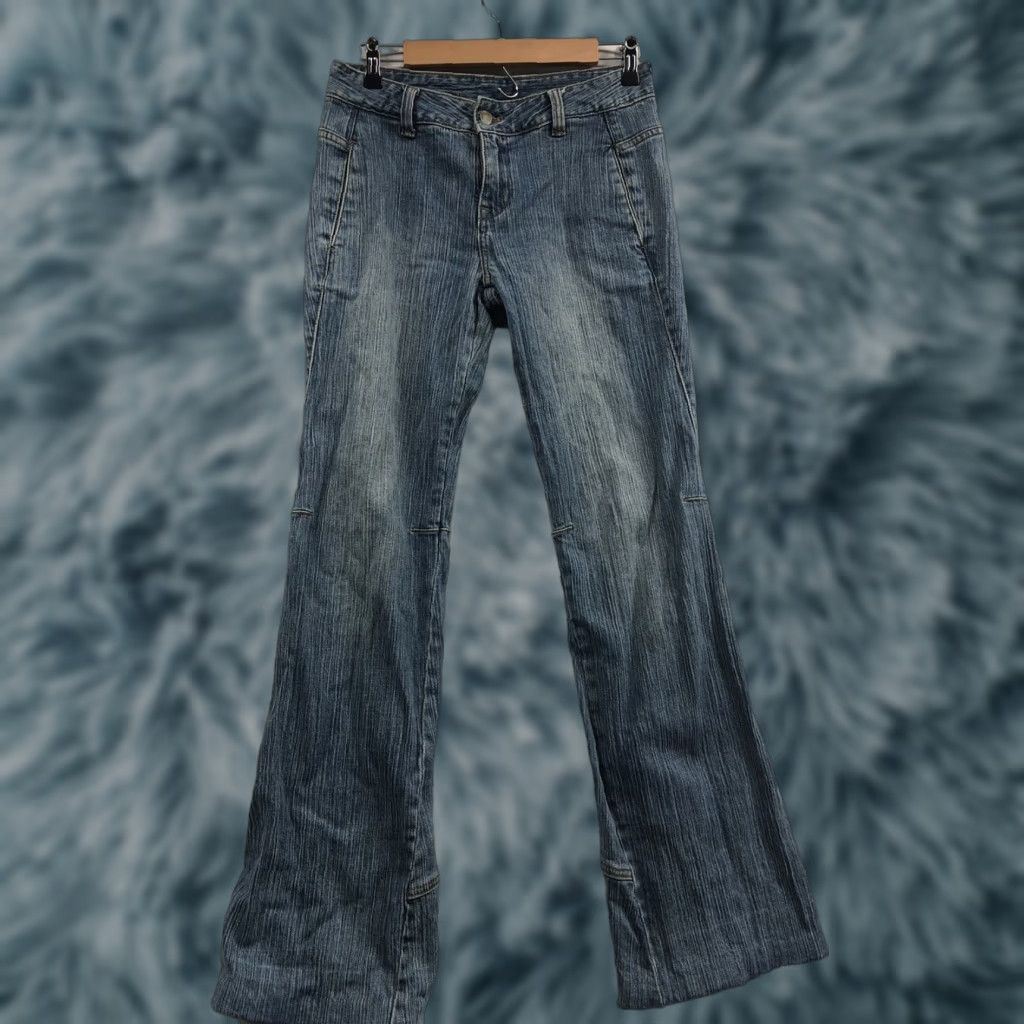 Vintage J. Galt Jeans Womens Flared Legs Y2k Size S Small 99% Cotton 1% Elastan Blue Wide-Leg Jeans Womens Size 28" / US 6 / IT 42 - 1 Thumbnail