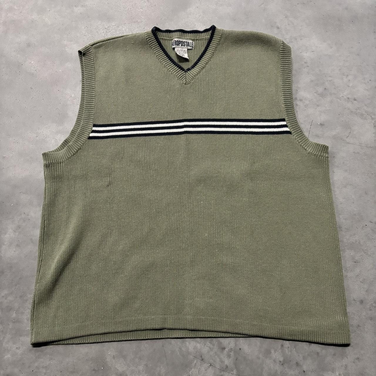 Japanese Brand × Vintage Crazy Vintage Y2K/2000s Green Earth Tone Striped Essential Vest! Size US M / EU 48-50 / 2 - 1 Thumbnail
