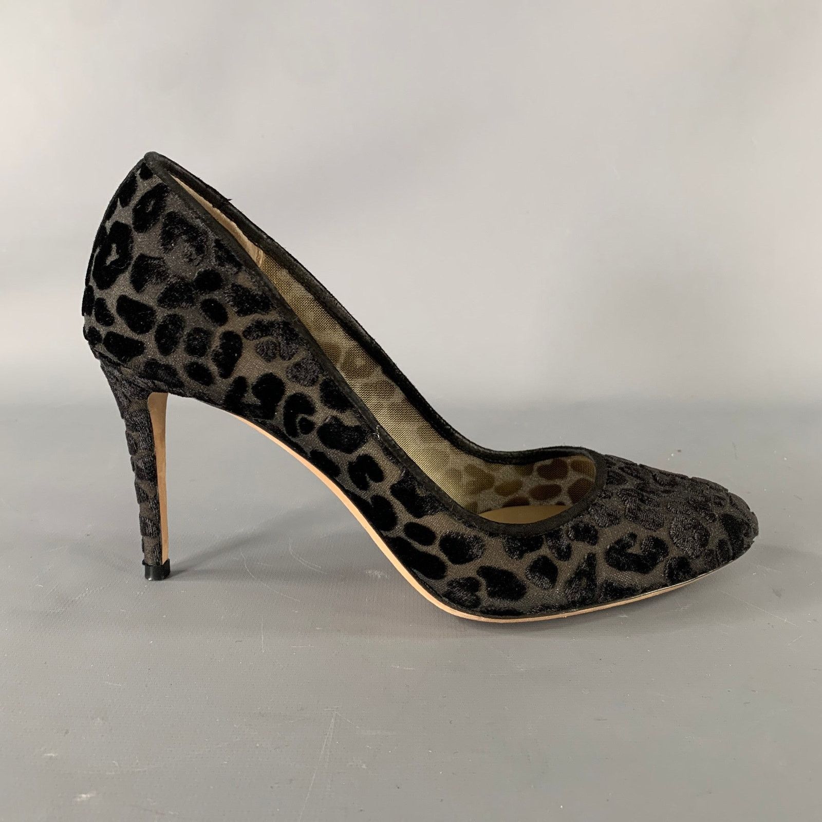 Jimmy Choo JIMMY CHOO Size 9 Black Devore Leopard Round Toe Pumps Size US 9 / IT 39 - 2 Thumbnail
