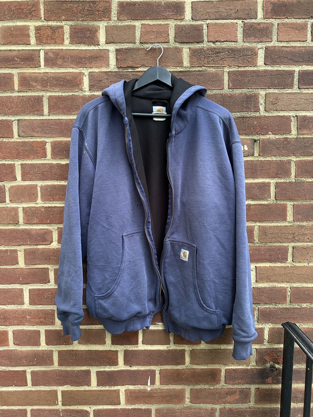 Carhartt Smoked Sunfaded Carhartt 90s Thermal Lined Zip Up Hoodie Size US L / EU 52-54 / 3 - 1 Thumbnail