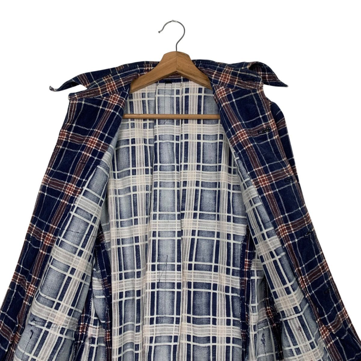 Japanese Brand VANBON & V-ROLA Checked Belted Flannel Shirt #2924-C132 Size US L / EU 52-54 / 3 - 12 Thumbnail