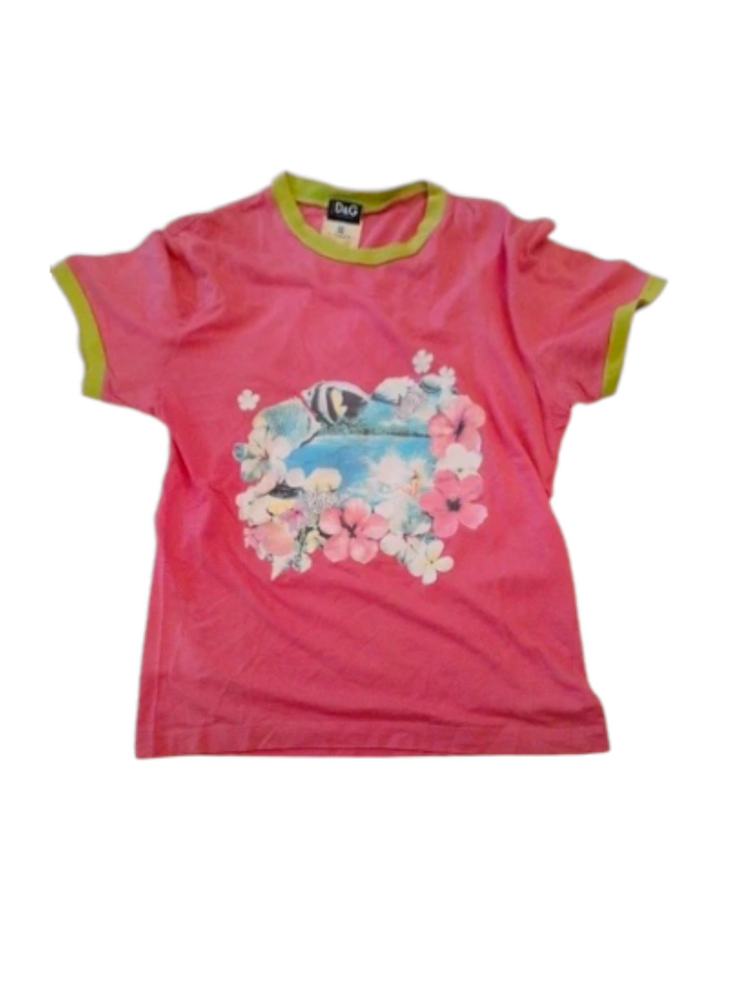 Dolce & Gabbana D&G Pink Surf Graphic T-Shirt Zara Larsson Vibe 2000s Size XL / US 12-14 / IT 48-50 - 1 Thumbnail