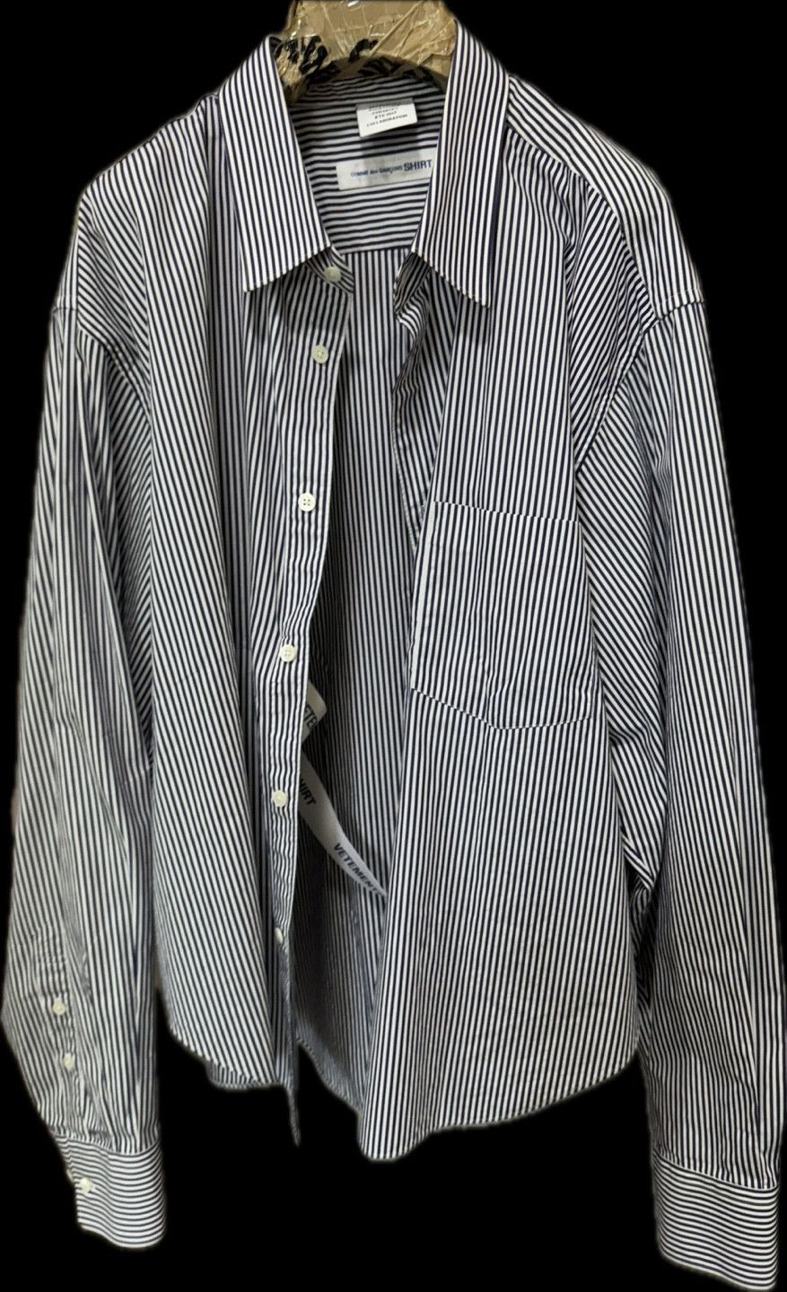 Comme des Garcons SHIRT × Vetements VETEMENTS COMME des GARCONS 17SS striped shirts Demna SS17 Size US L / EU 52-54 / 3 - 2 Thumbnail