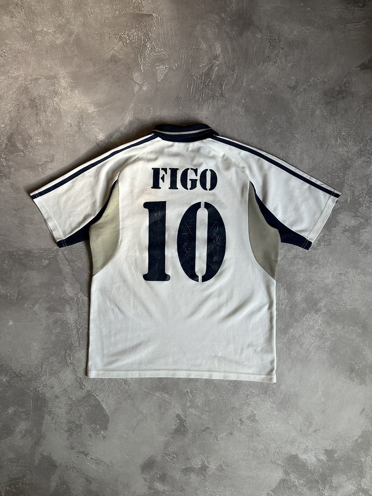 image of Adidas x Real Madrid Luis Figo 2000-01 Home Jersey in White, Men's (Size Medium)