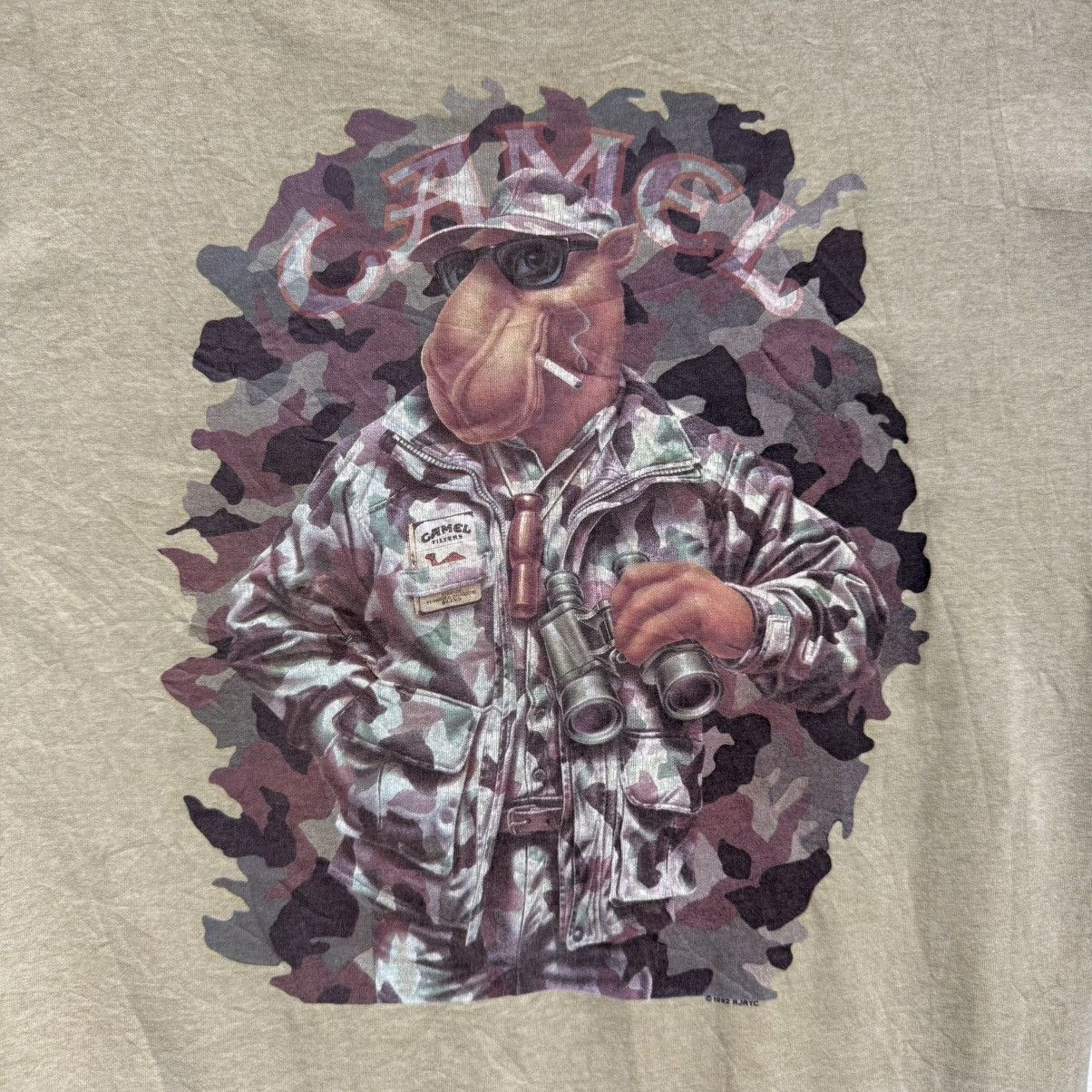 VINTAGE 1992 Camel Cigarettes Military camo Pocket Tee