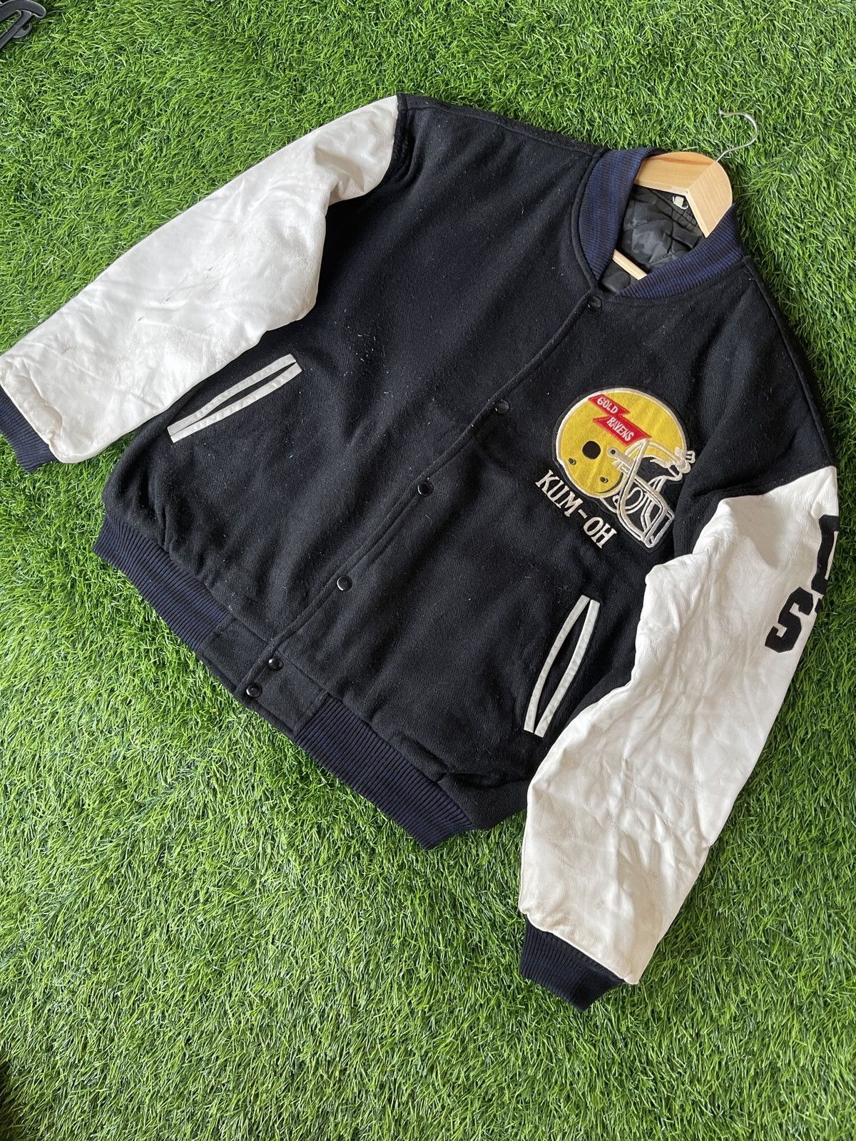 NFL Rare🔥Vtg 90s RAVENS KNUT Varsity Leather Jacket Size US XL / EU 56 / 4 - 2 Thumbnail
