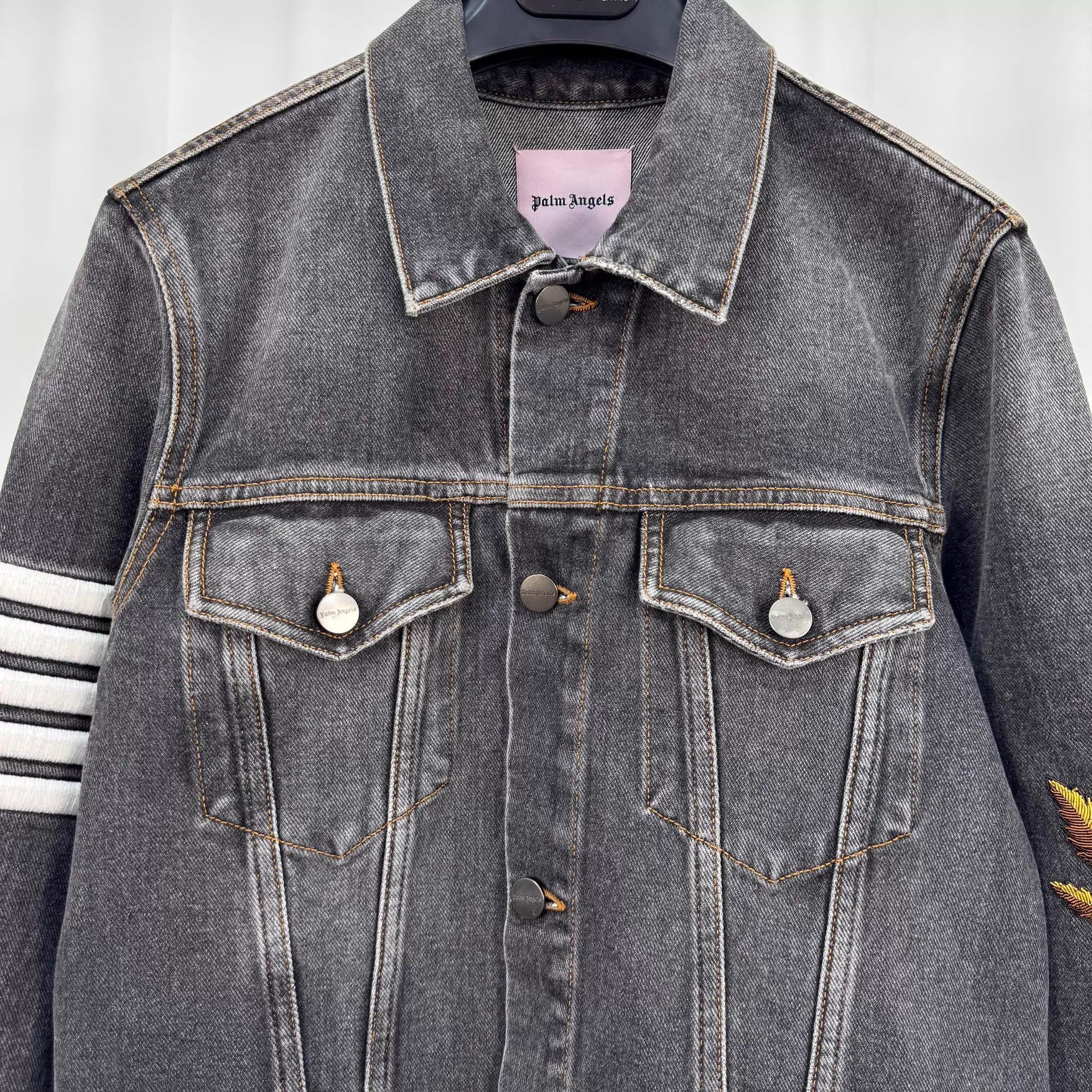 Palm Angels Palm Angels Logo Print Denim Jacket S 99 New Size S / US 4 / IT 40 - 3 Thumbnail