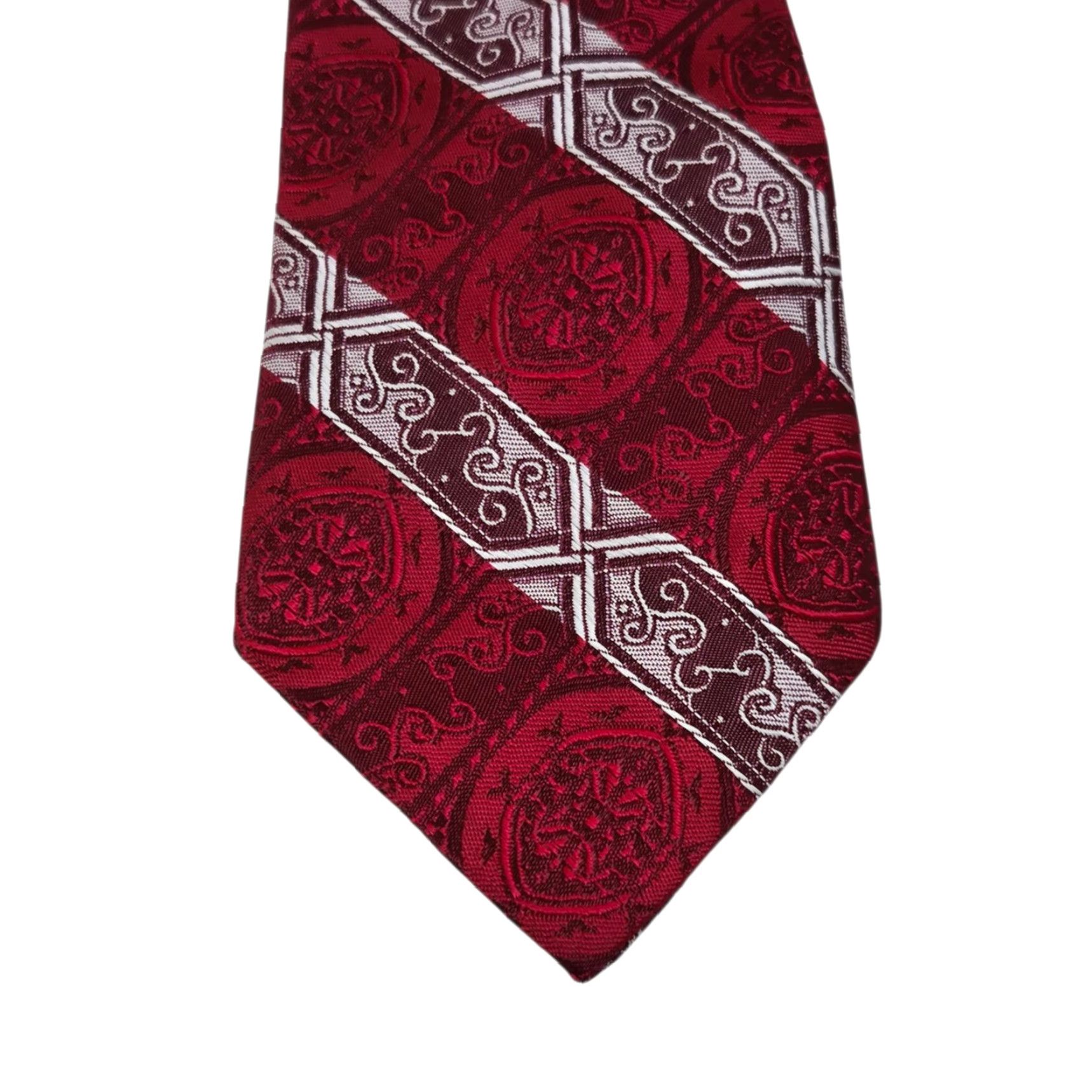 Vintage VINTAGE 1950s Red Paisley Neck Tie MCM 53" Size ONE SIZE - 6 Thumbnail