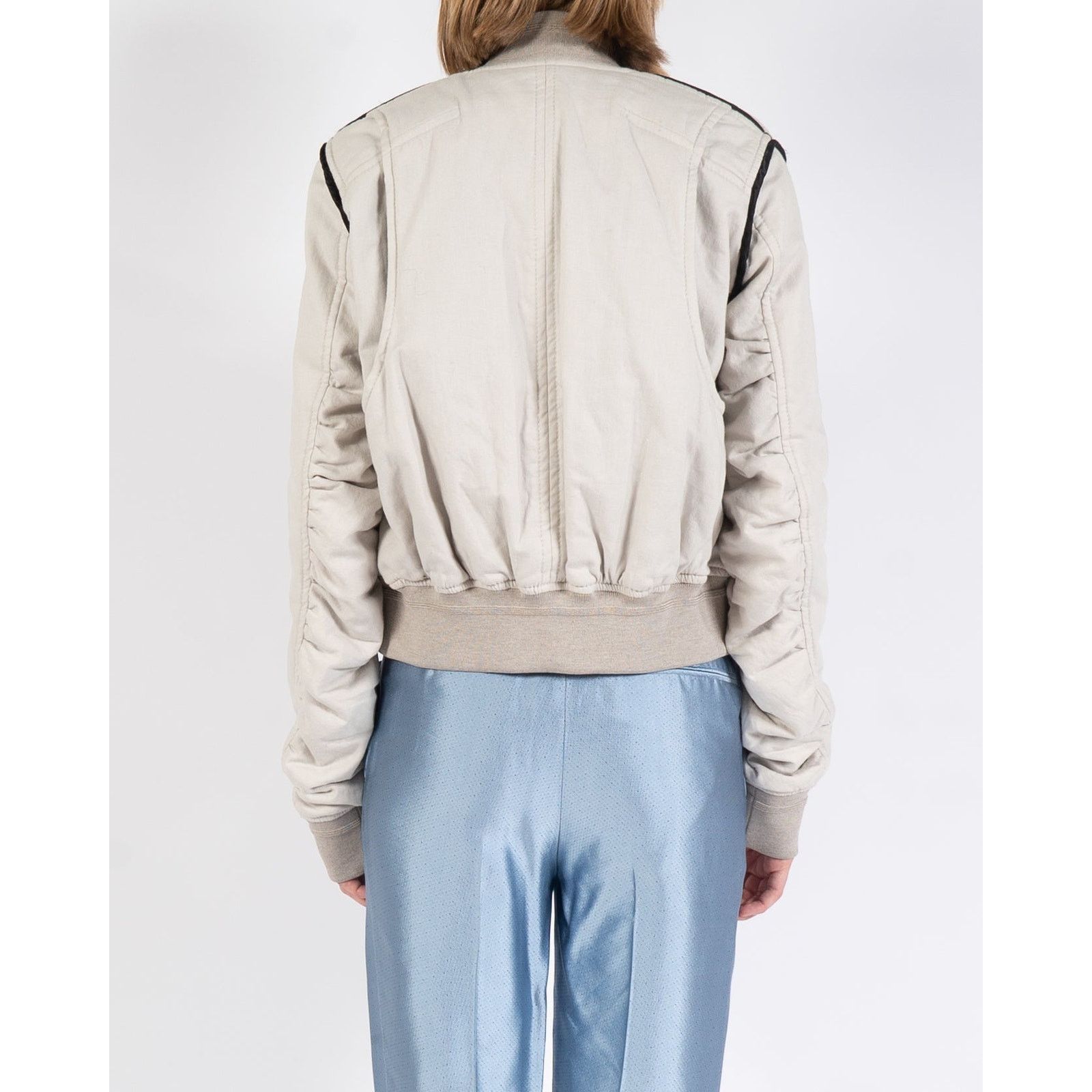Haider Ackermann SS18 Cropped Bomber Jacket in Cream Cotton & Viscose Size S / US 4 / IT 40 - 5 Thumbnail