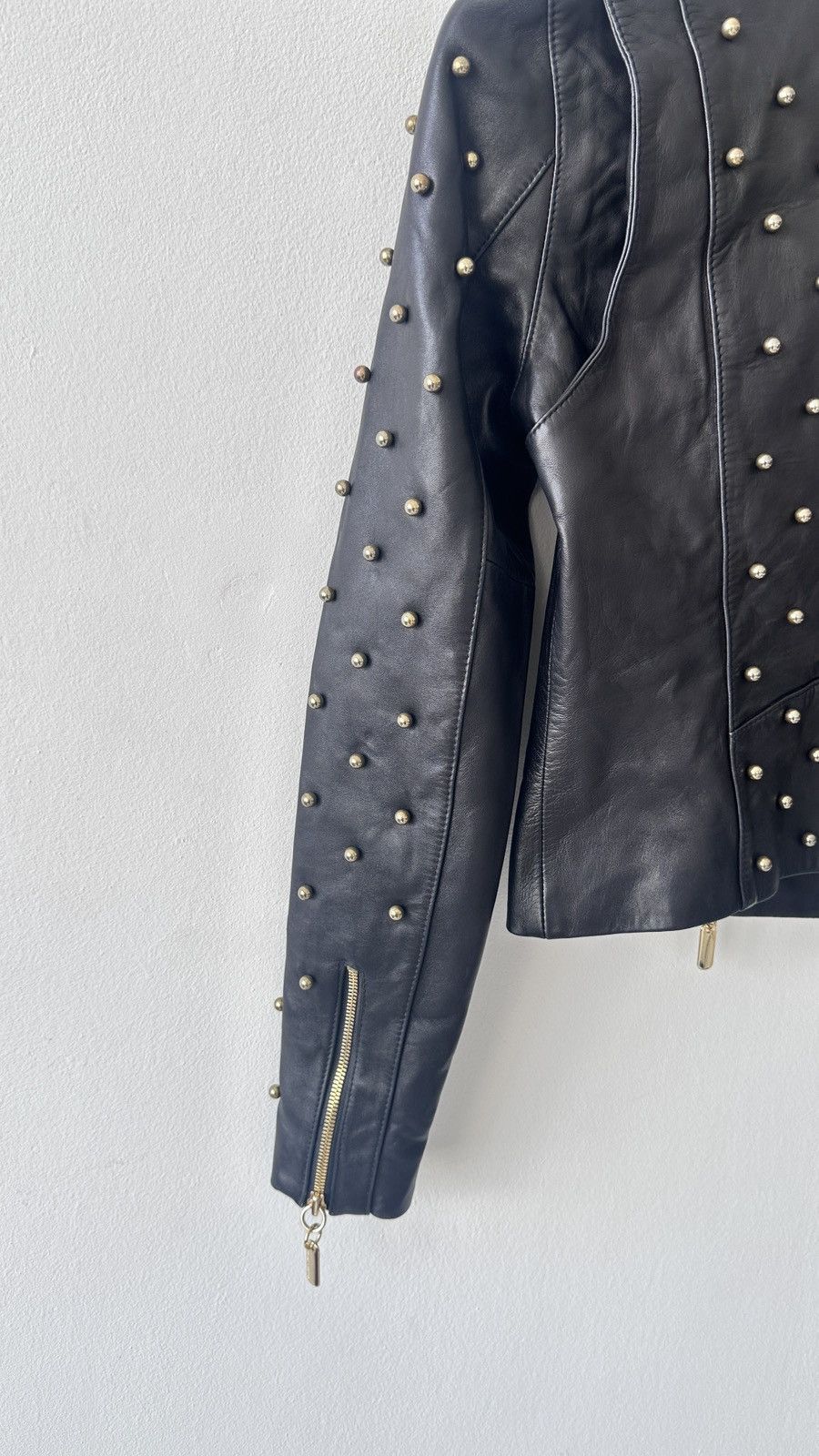 Thomas Wylde Thomas Wylde Studded Leather Biker Jacket Black Lambskin Size XS / US 0-2 / IT 36-38 - 10 Thumbnail