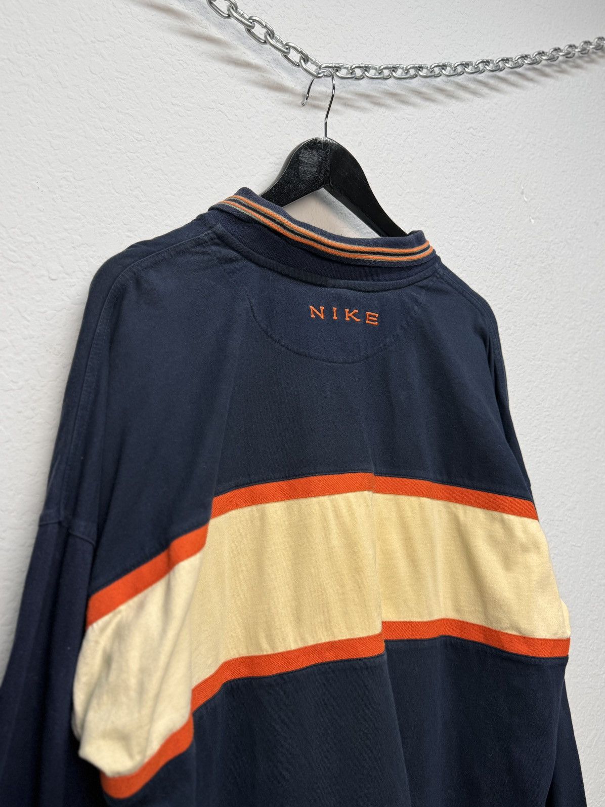 Nike Vintage Nike Streetwear Striped Rugby Sweatshirt Size US L / EU 52-54 / 3 - 8 Thumbnail