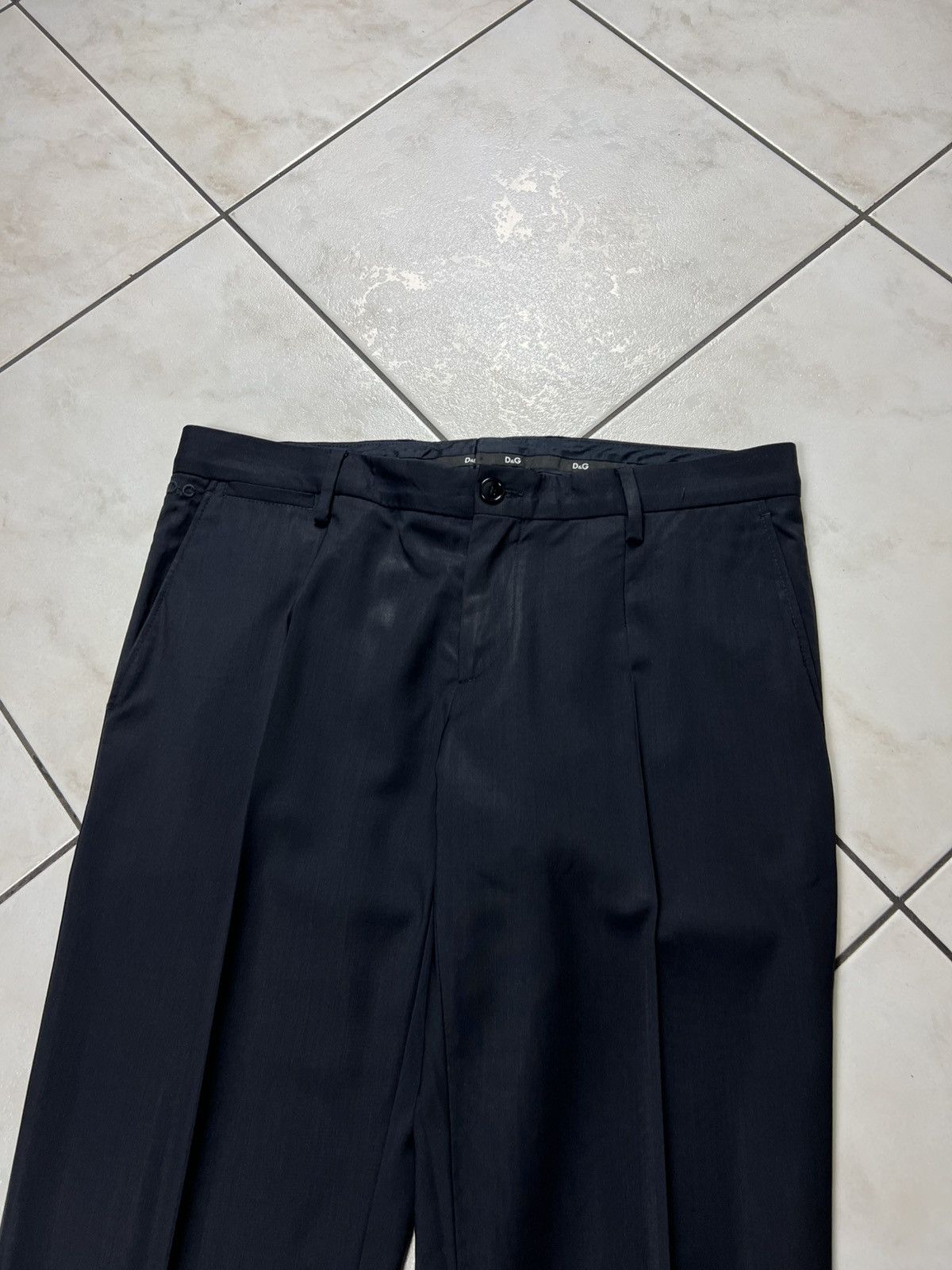 Dolce & Gabbana Dolce&Gabbana classic wool dark navy creased old money pants Size US 32 / EU 48 - 3 Thumbnail