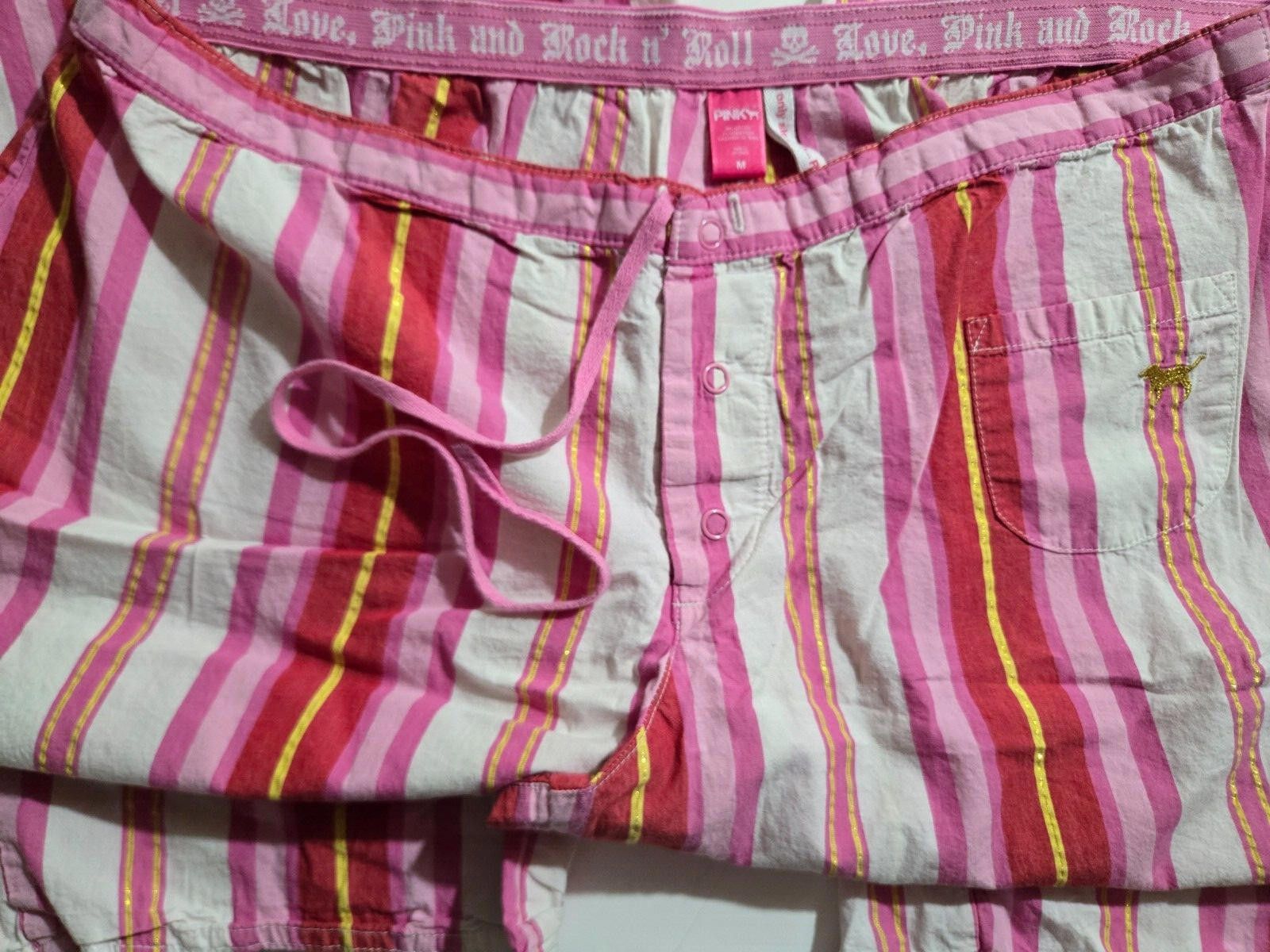 Designer Victorias Secret PINK Vintage Lounge Pants Capri M EUC RARE Size 32" / US 10 / IT 46 - 5 Thumbnail