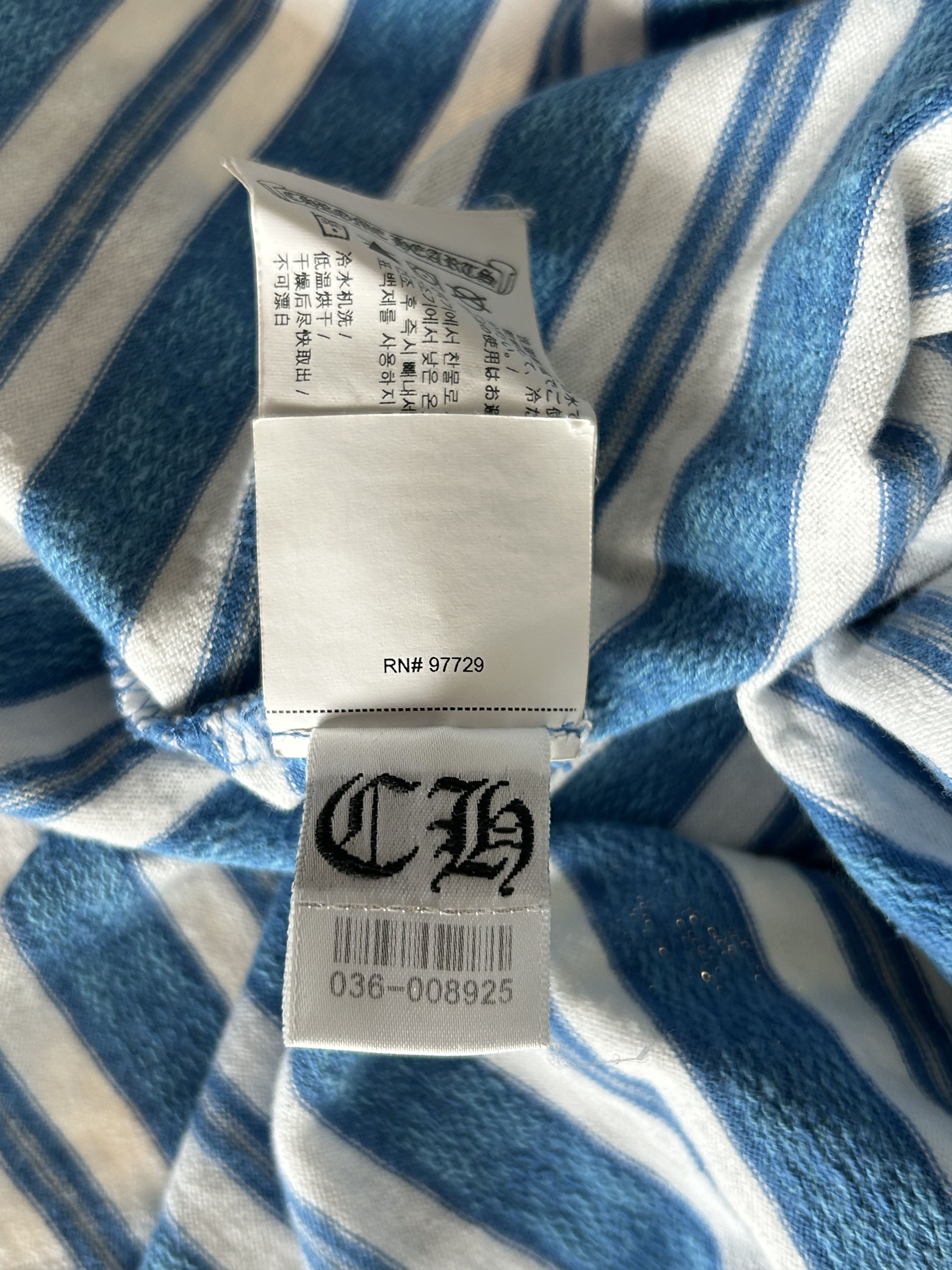 Chrome Hearts Chrome Hearts Blue & White Striped T-Shirt Size US S / EU 44-46 / 1 - 7 Thumbnail