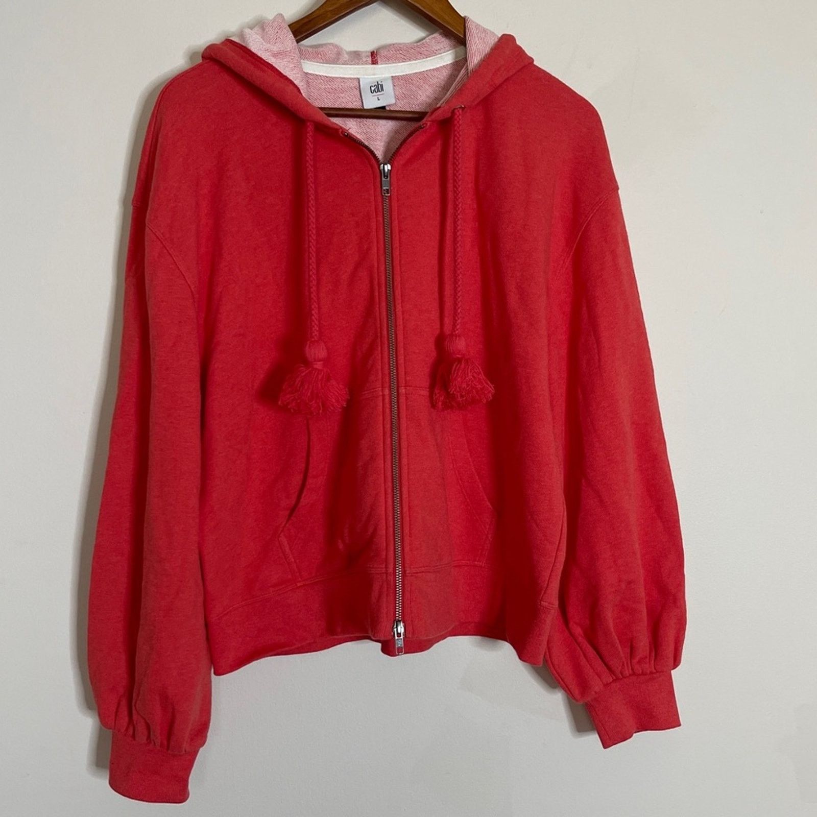 Anthropologie Anthropologie Cabi Pom Hoodie Tassel Sweatshirt Jacket Size L / US 10 / IT 46 - 3 Thumbnail