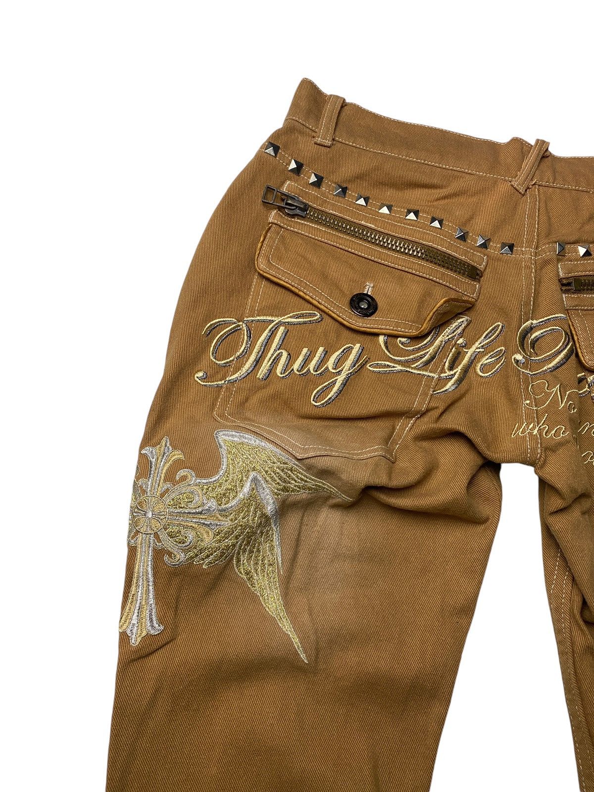If Six Was Nine × Japanese Brand × Le Grande Bleu (L.G.B.) 2000's Gladiate Flared Poem Wings Seawashed Pants Size US 35 - 3 Thumbnail