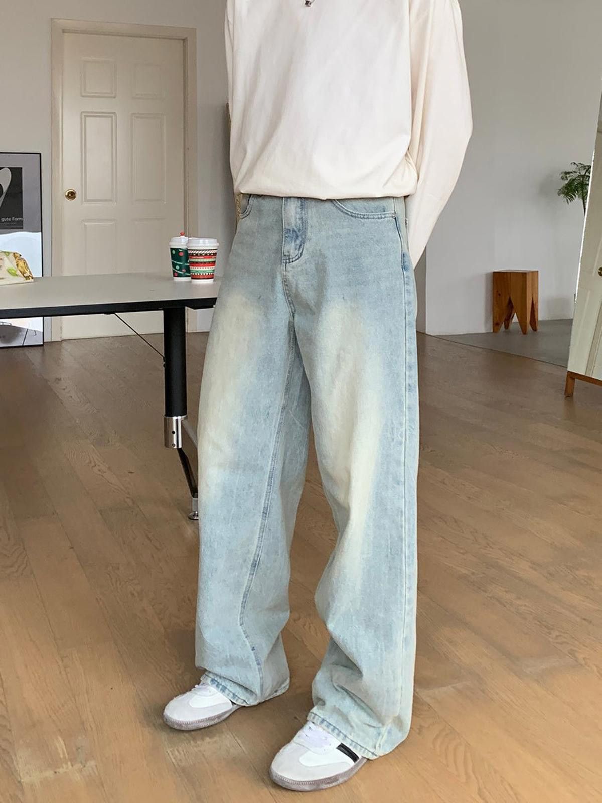 Jean × Vintage Vintage Wide Leg Jeans, Flared Jeans Size US 32 / EU 48 - 1 Thumbnail