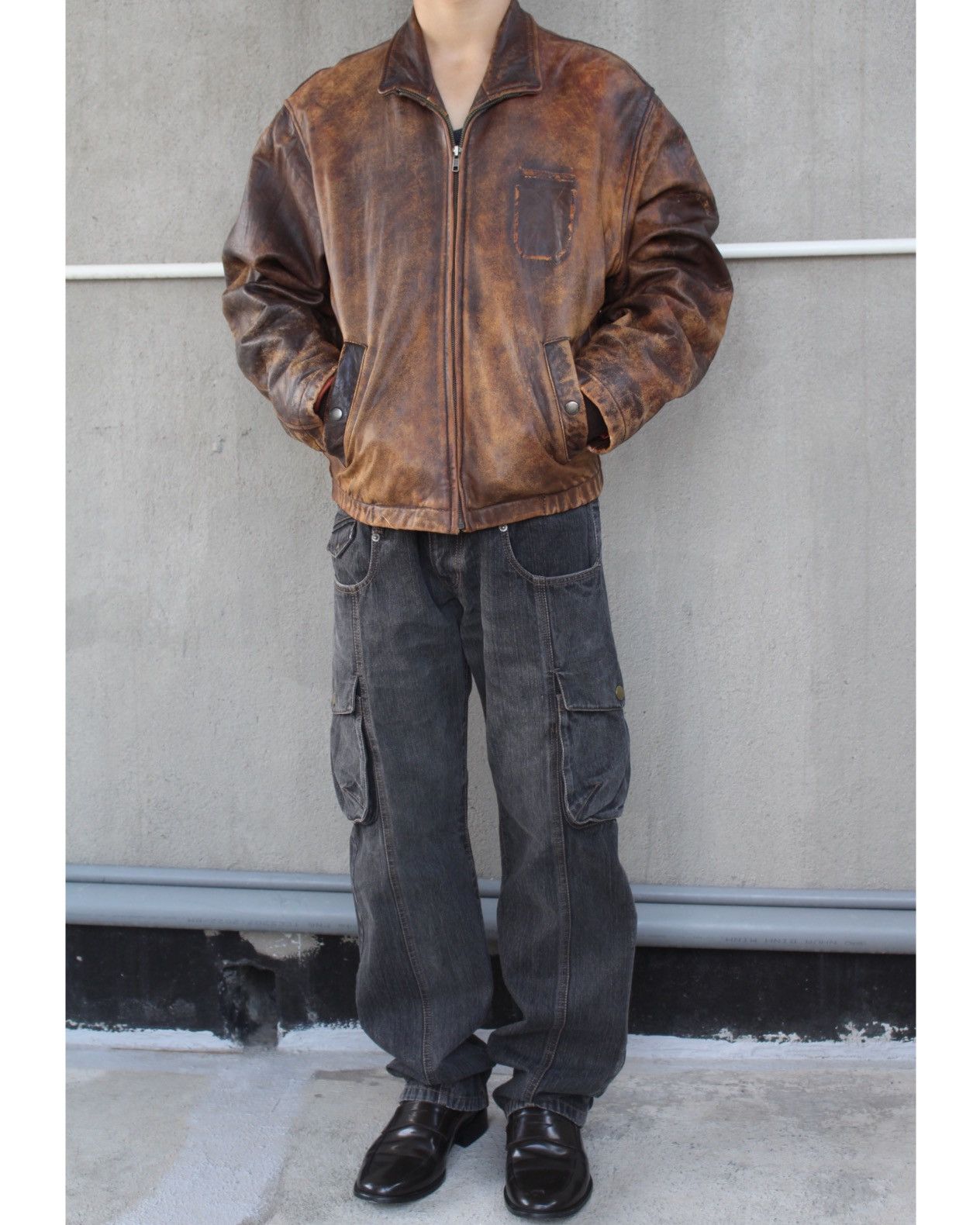 Vintage 2000S FRENCH AIR FORCE BY CHARLES MAC HOPE LEATHER JACKET Size US M / EU 48-50 / 2 - 3 Thumbnail
