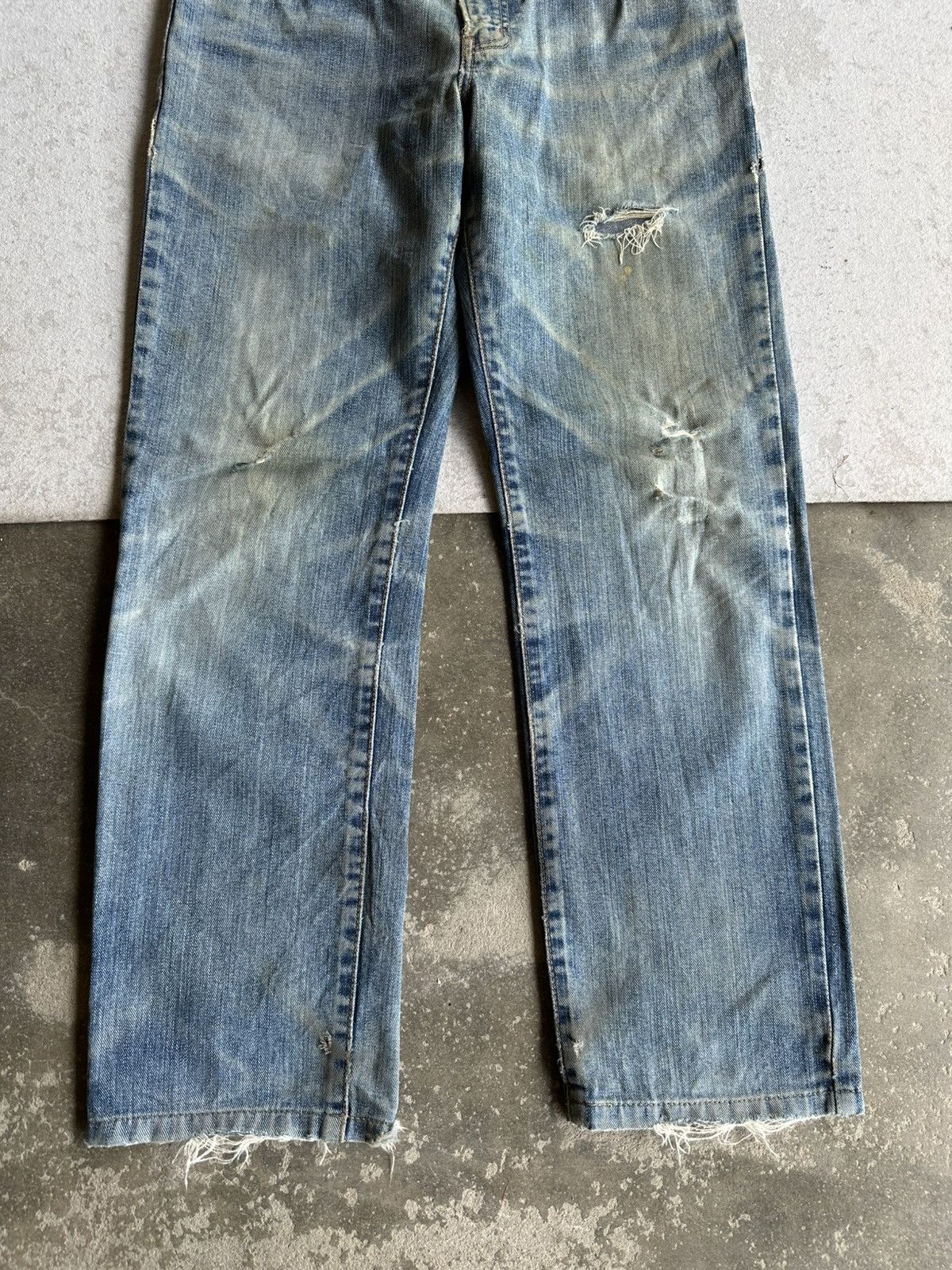 Edwin Vintage EDWIN Japan Rusty Distressed Denim Pants Size US 31 - 5 Thumbnail