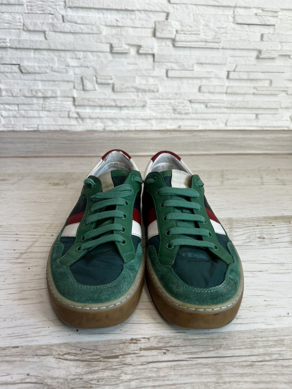 Gucci Gucci Green Suede Nylon Sneakers 501215 Size 38 / US 8 Size US 7.5 / IT 37.5 - 4 Thumbnail