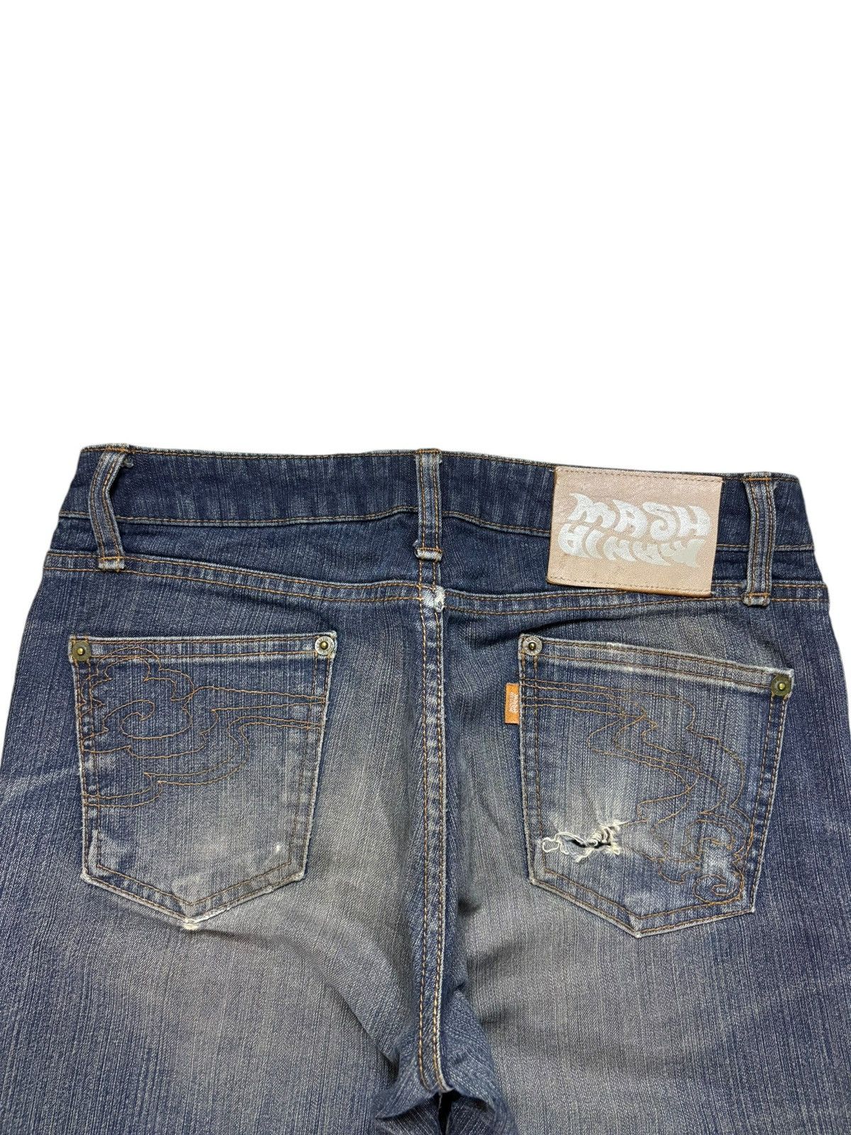 Japanese Brand Vintage Mash Mania *Japanese Wave* Mud Wash Flare Jeans Size 27" / US 4 / IT 40 - 8 Thumbnail