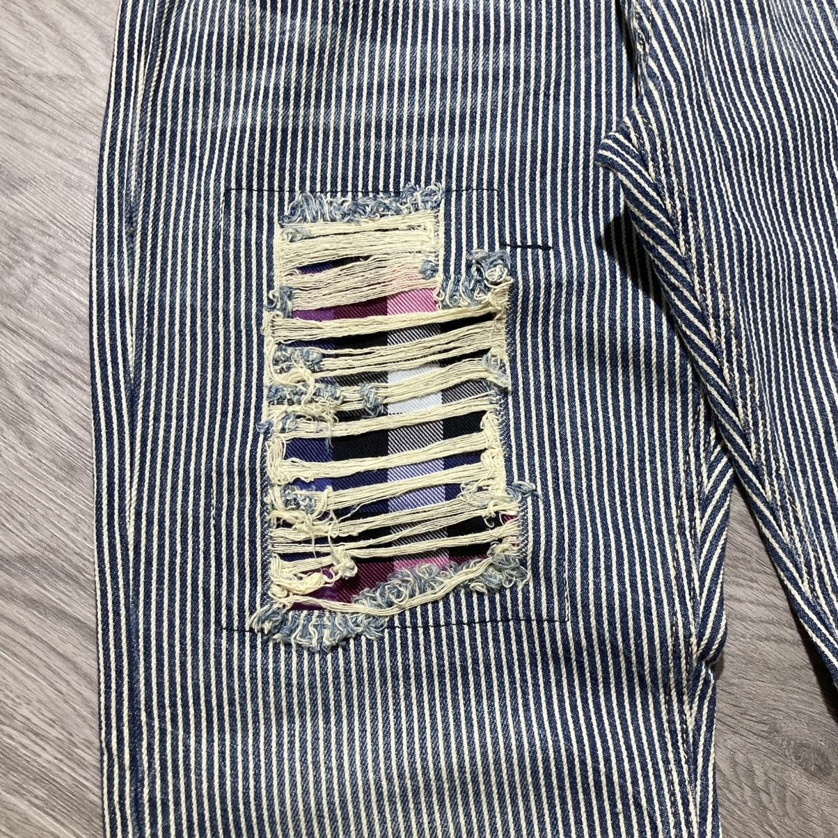 Japanese Brand 2000s Japanese Brand Double Waist Ripped Striped Pants Size US 29 - 8 Thumbnail