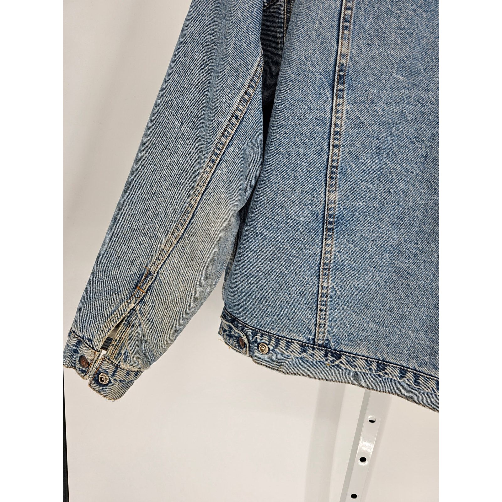 Levi's 90s Levis Jacket Mens M Blue Denim Trucker Sherpa Lined USA Size US M / EU 48-50 / 2 - 9 Thumbnail