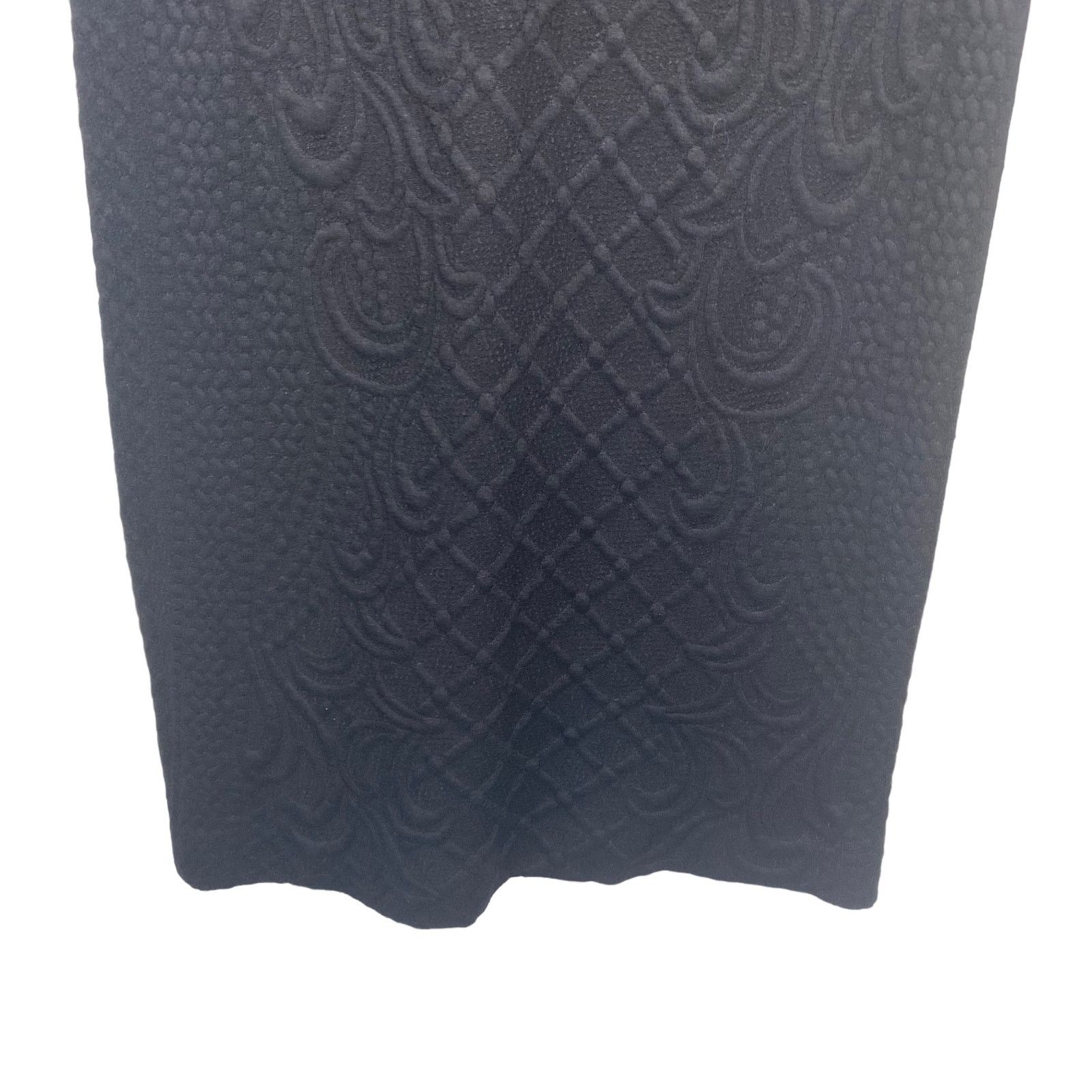 Tory Burch TORY BURCH Kiersten Black Embossed Knee Length Dress Size S / US 4 / IT 40 - 9 Thumbnail