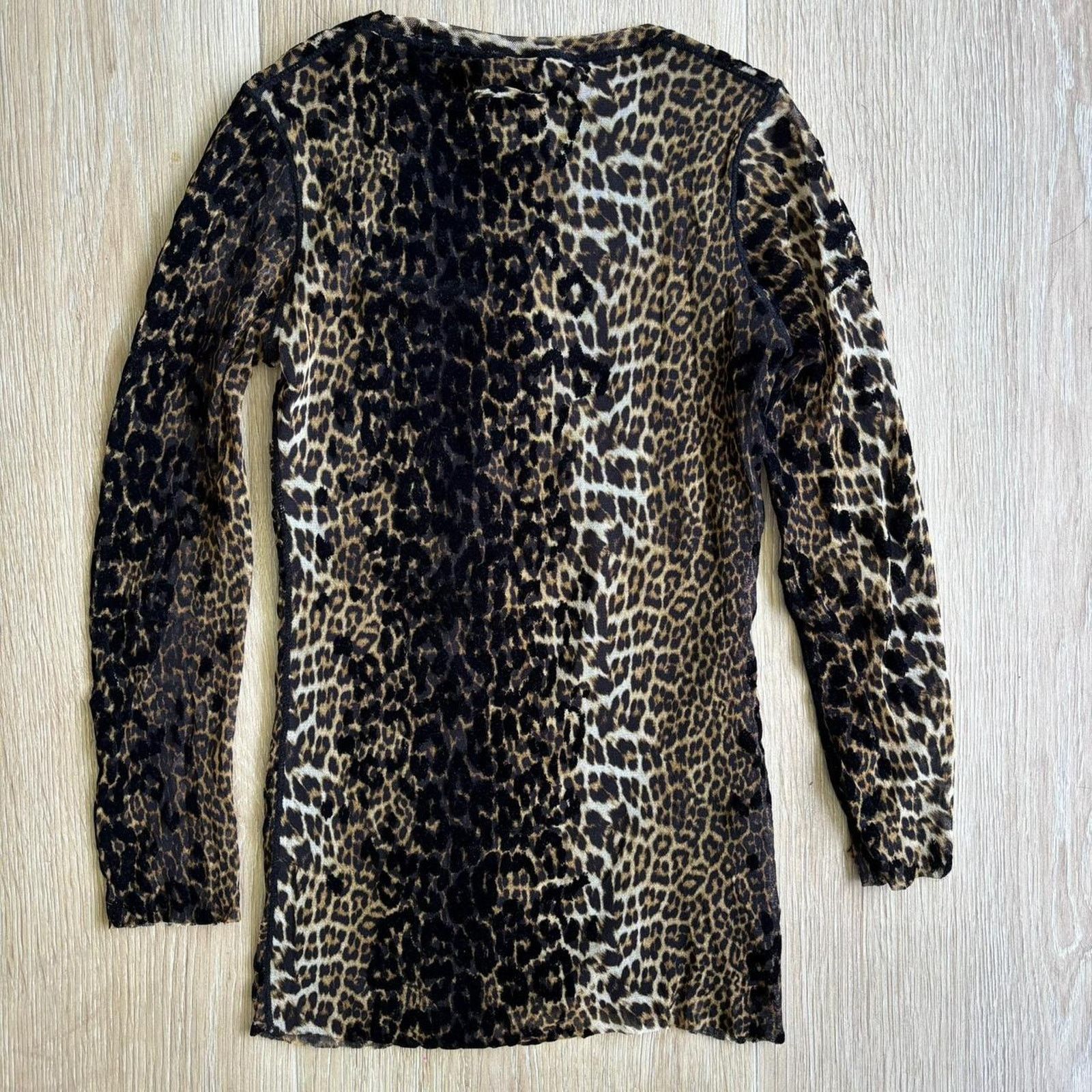 Jean Paul Gaultier Jean Paul Gaultier Mesh Leopard Print Long Sleeve Cut & Sew Size S / US 4 / IT 40 - 8 Thumbnail