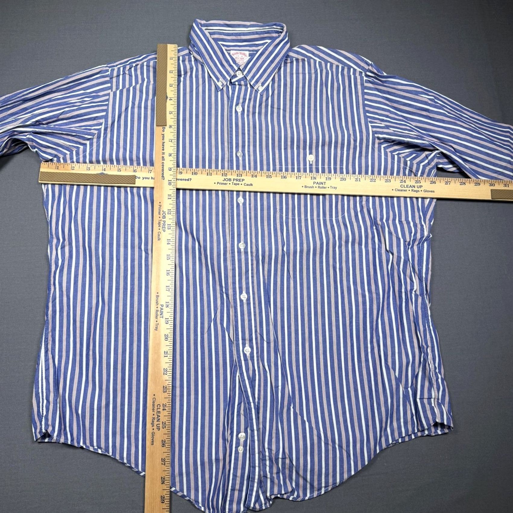 Brooks Brothers Brooks Brothers Shirt Mens XL Blue Stripe Long Sleeve Button-Up USA Cotton Size US XL / EU 56 / 4 - 3 Thumbnail