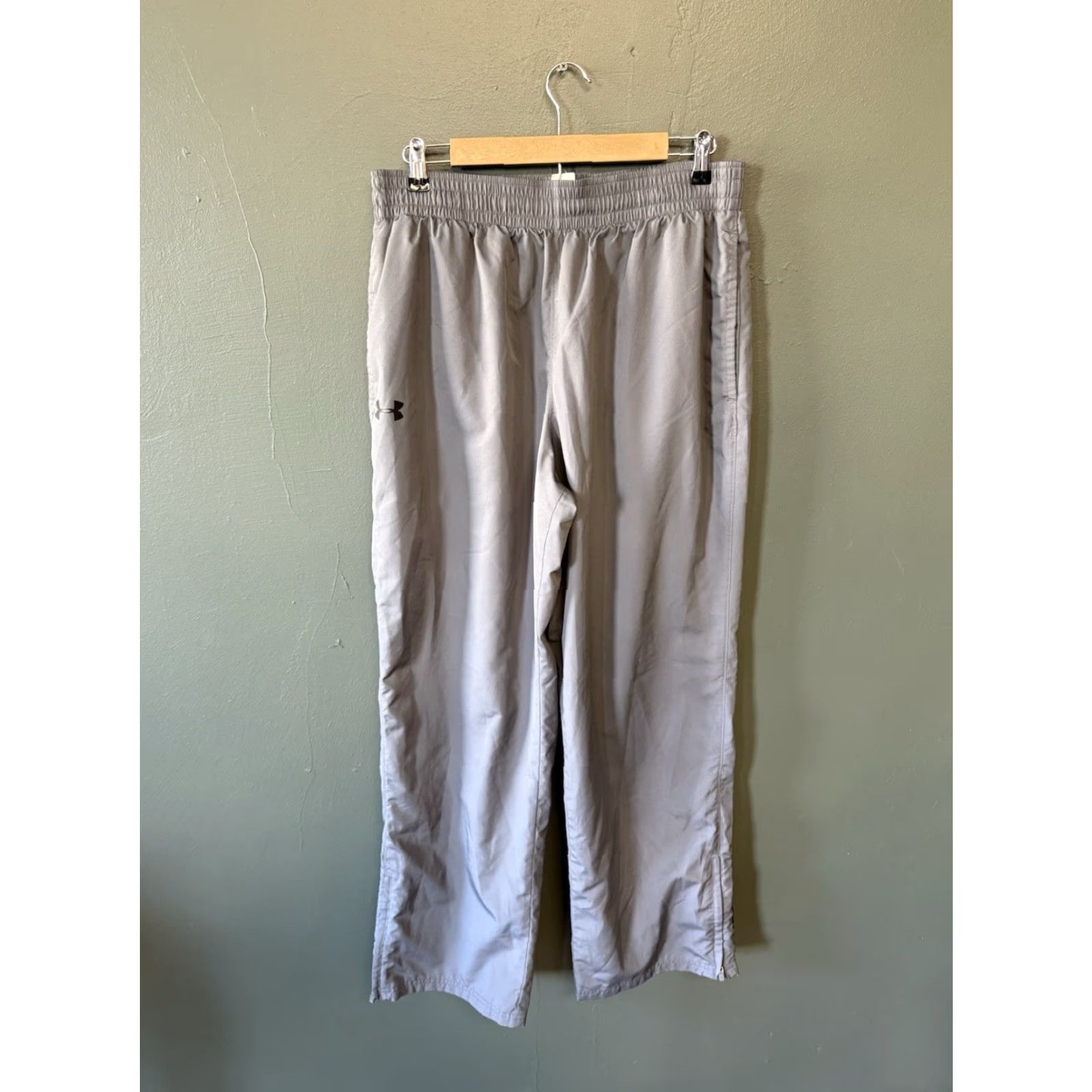 Under Armour Under Armour Track Pants Mens XL Gray Athletic Drawstring Pants Size US 36 / EU 52 - 2 Thumbnail