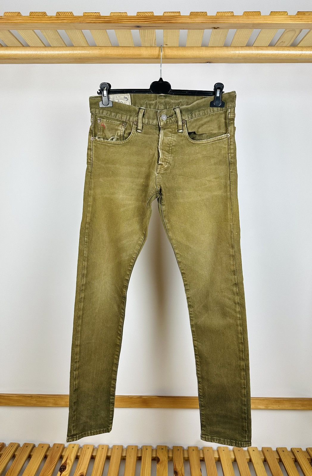 Polo Ralph Lauren × Vintage Vintage Polo Ralph Lauren Sullivan Slim Denim Olive Jeans Size US 30 / EU 46 - 1 Thumbnail