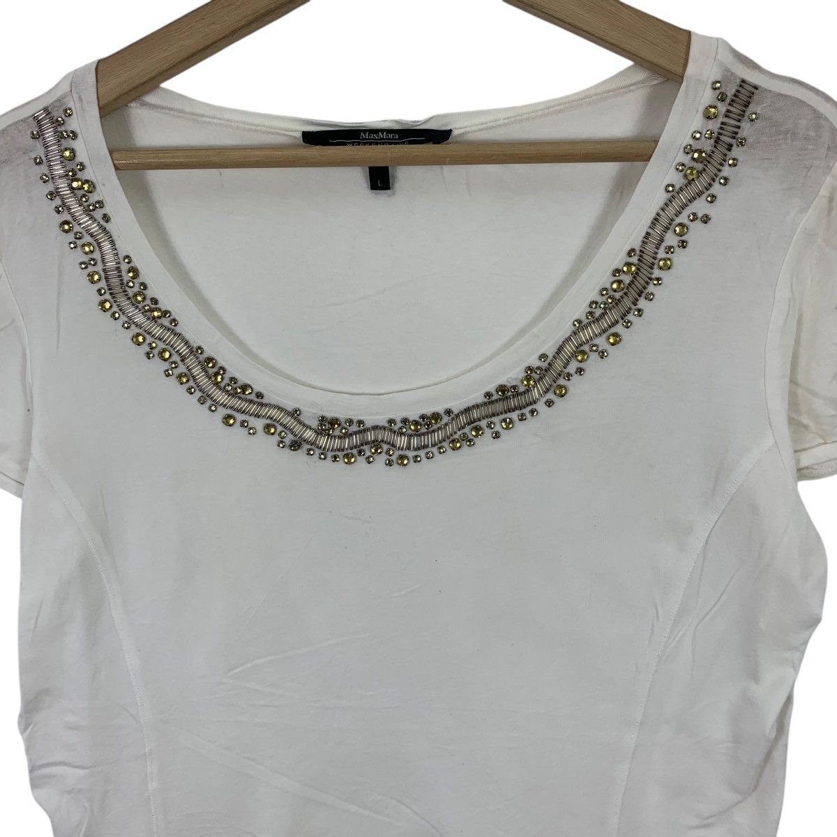 Max Mara MAX MARA WEEKEND LINE Collection Swarovski Tee Shirt Top Size S / US 4 / IT 40 - 3 Thumbnail
