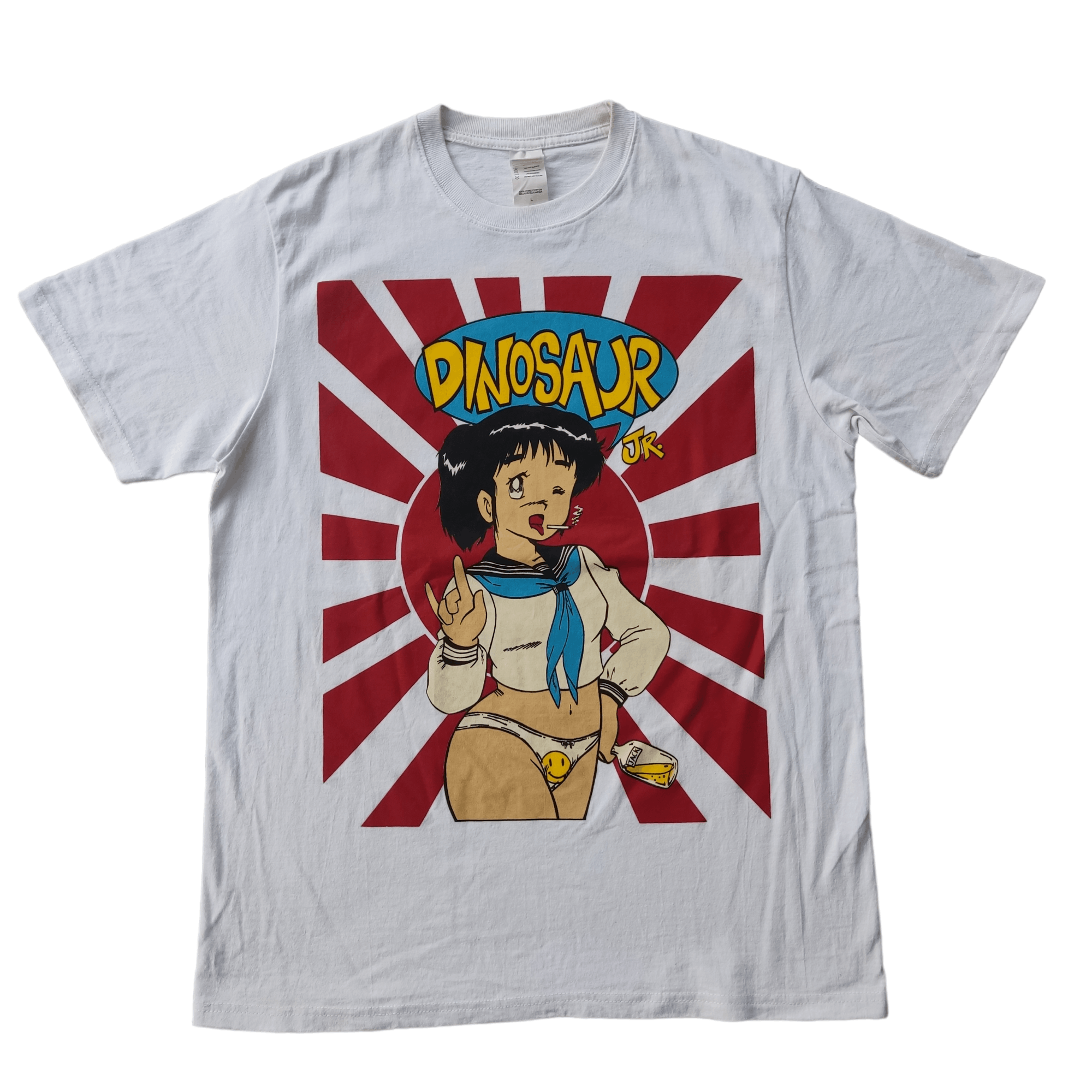Band Tees dinosaur,jr frank kozik anime girl white anvil tshirt XL