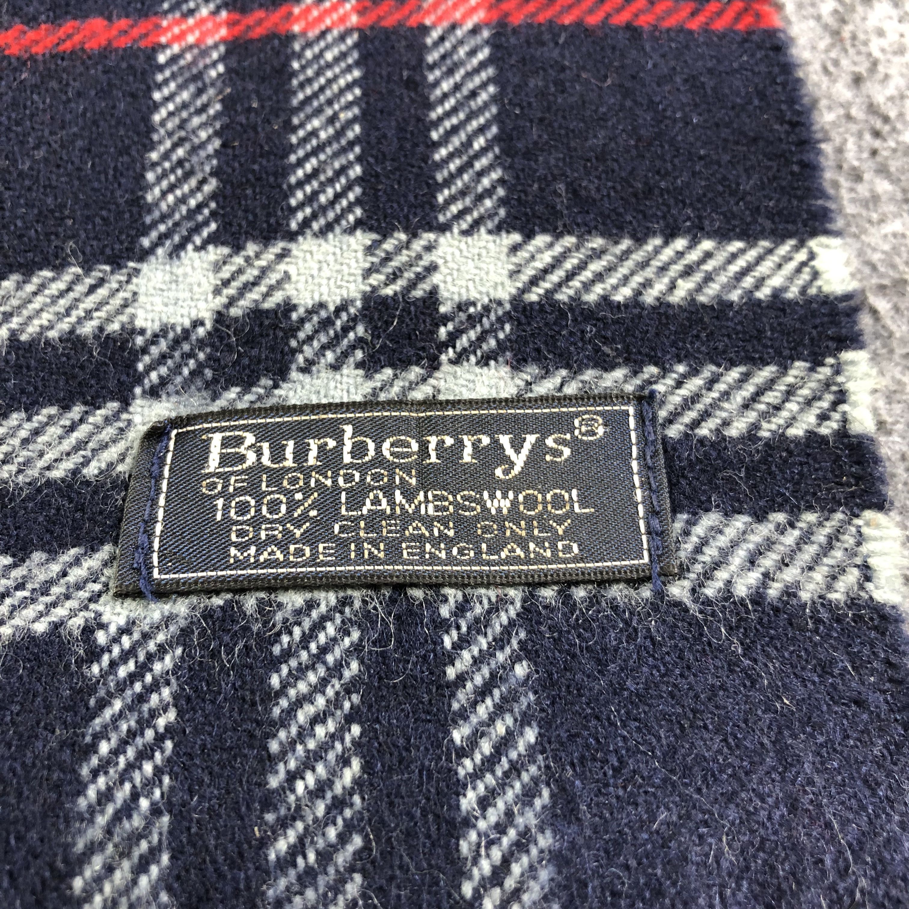 Burberry Burberrys Nova Check Blue Wool Scarf Muffler V1351 Size ONE SIZE - 4 Thumbnail