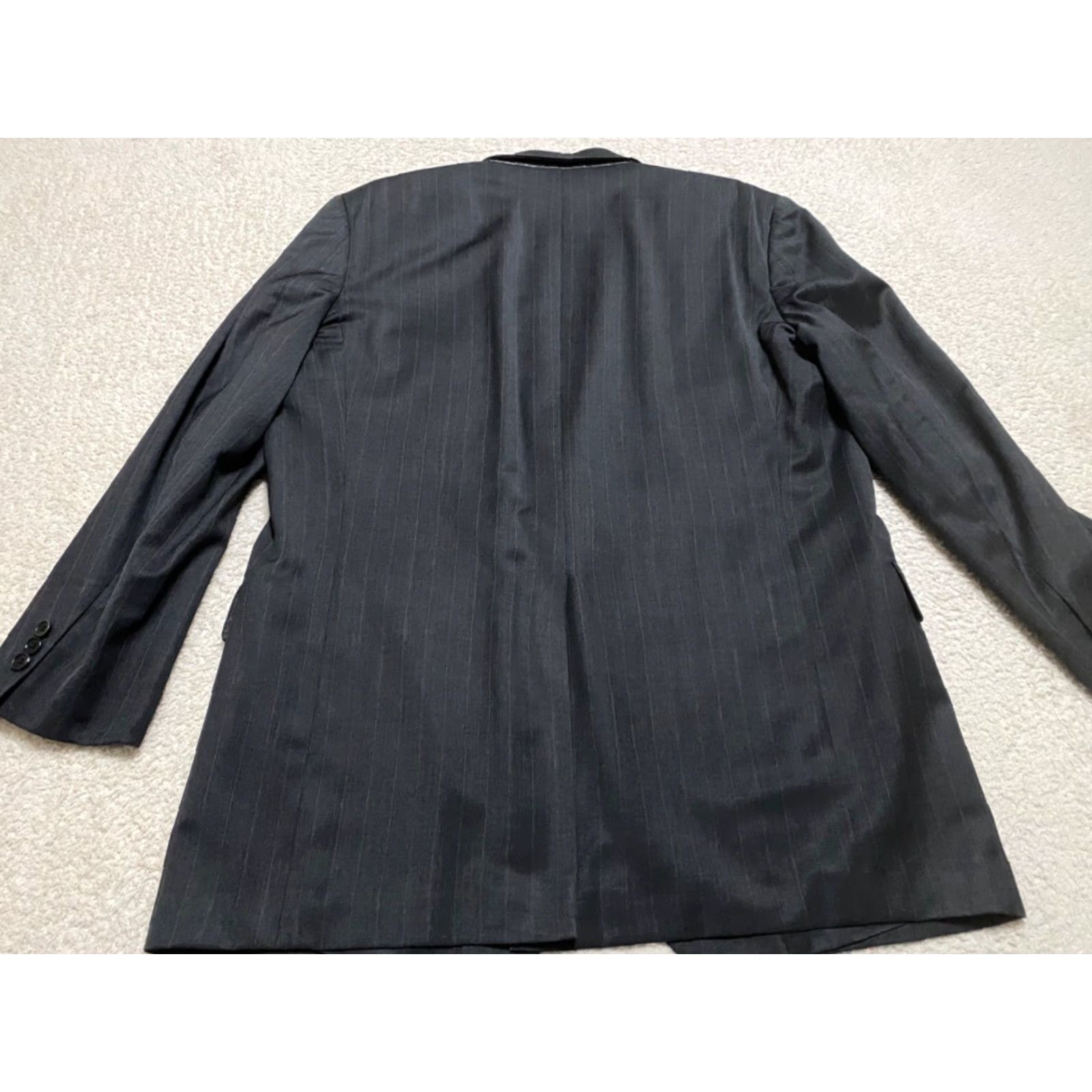Brooks Brothers Brooks Brothers Blazer Mens 46 Wool Gray Striped Two-Button Single-Breasted Jacket Size US XXL / EU 58 / 5 - 7 Thumbnail