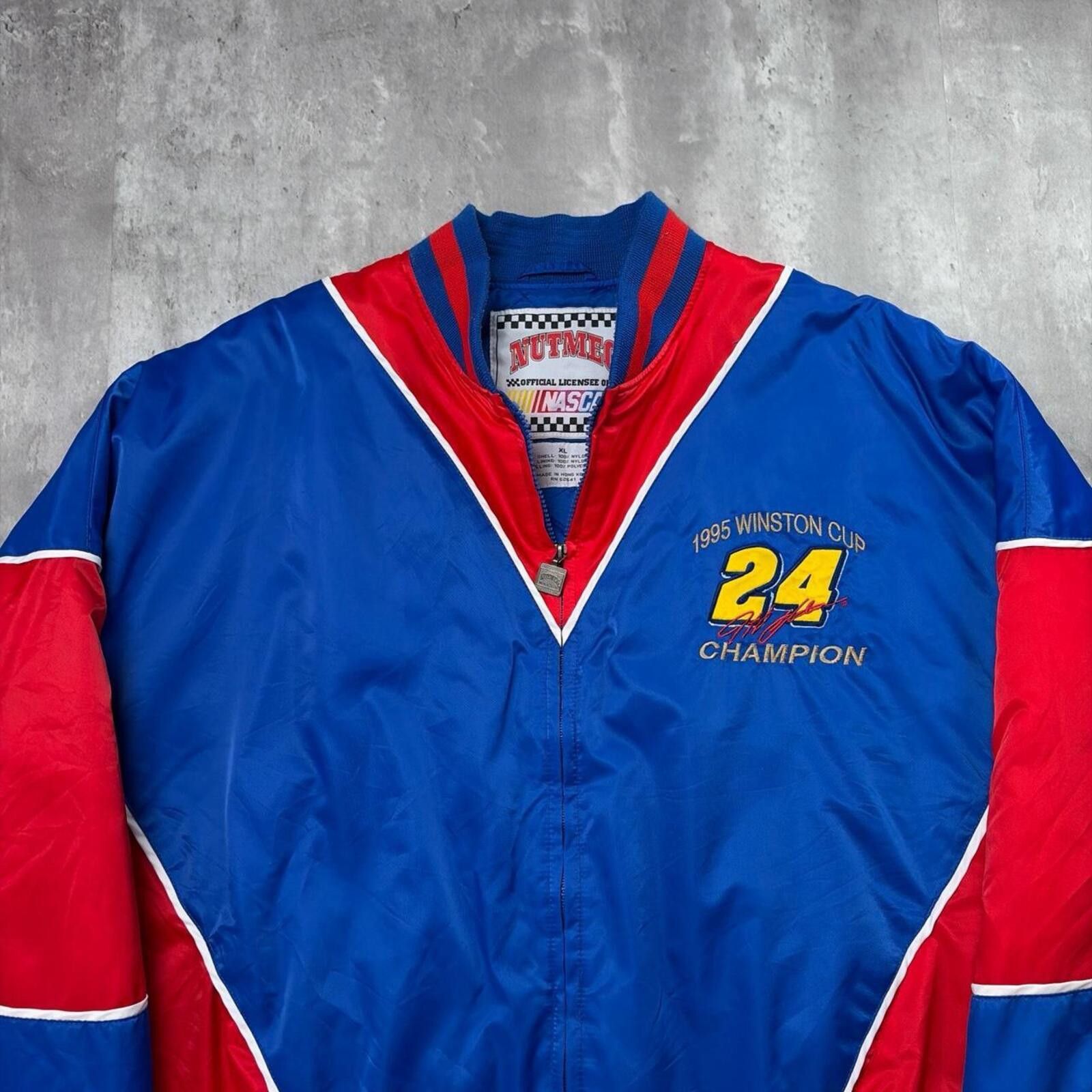 Nutmeg Vtg Nutmeg Jeff Gordon 1995 Winston Cup NASCAR Satin Jacket Size US XL / EU 56 / 4 - 3 Thumbnail