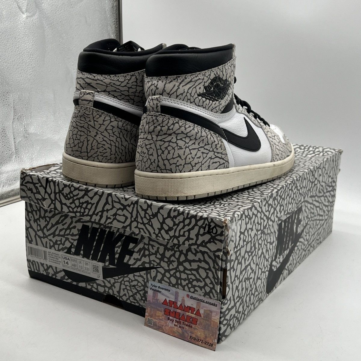 Nike Air Jordan 1 High white cement Size US 14 / EU 47 - 5 Thumbnail