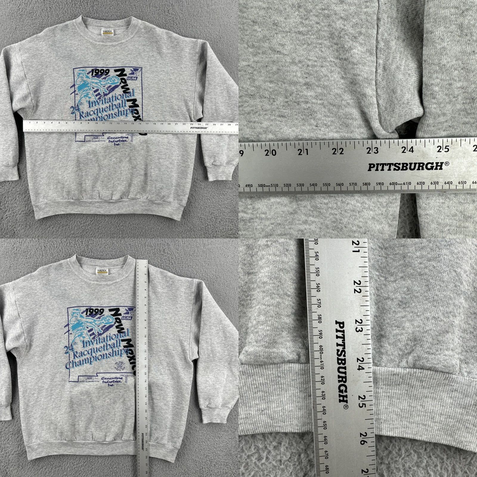 Tultex VINTAGE Tultex Sweatshirt Mens XL Crewneck 1999 New Mexico Racquetball Championship Gray Pullover Heavyweight 90s USA Sports Mens Size US XL / EU 56 / 4 - 8 Thumbnail