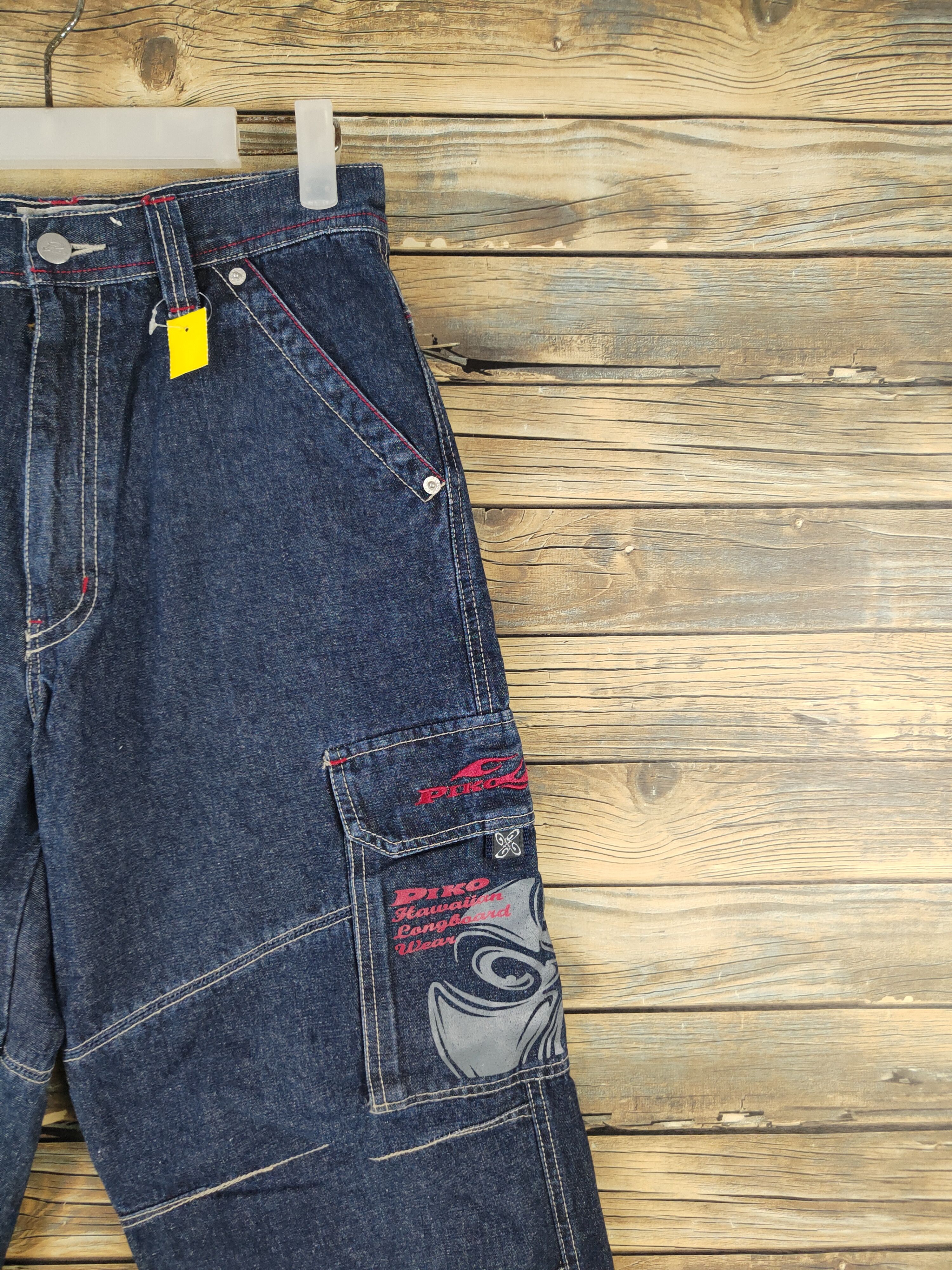 Japanese Brand DL Piko Dark Blue Distressed Ripped Jeans #2405 Size US 28 / EU 44 - 6 Thumbnail