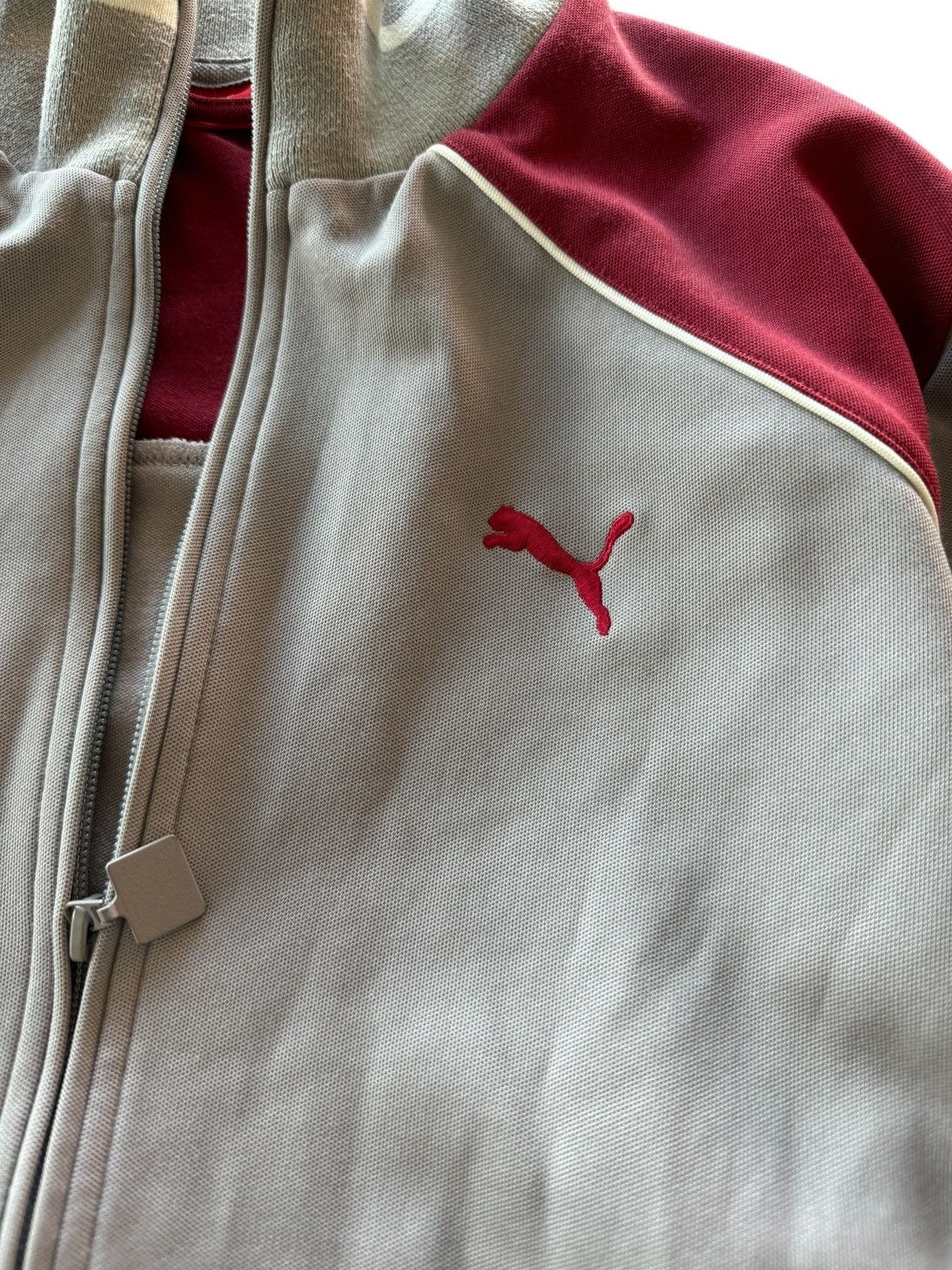Puma Retro Puma Zip Up Gray/Burgundy Track Jacket Size US L / EU 52-54 / 3 - 2 Thumbnail