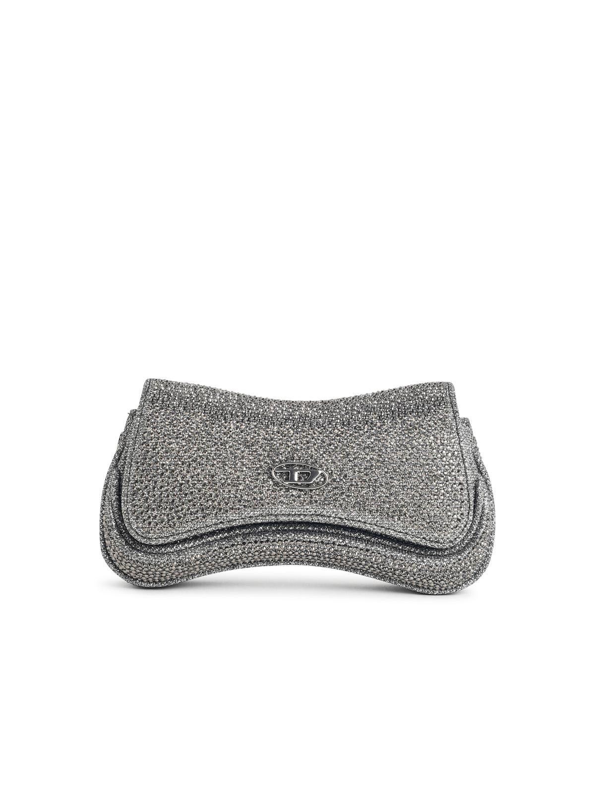 Diesel DIESEL 'Play' Clutch In Silver Glitter Fabric Size ONE SIZE - 1 Thumbnail
