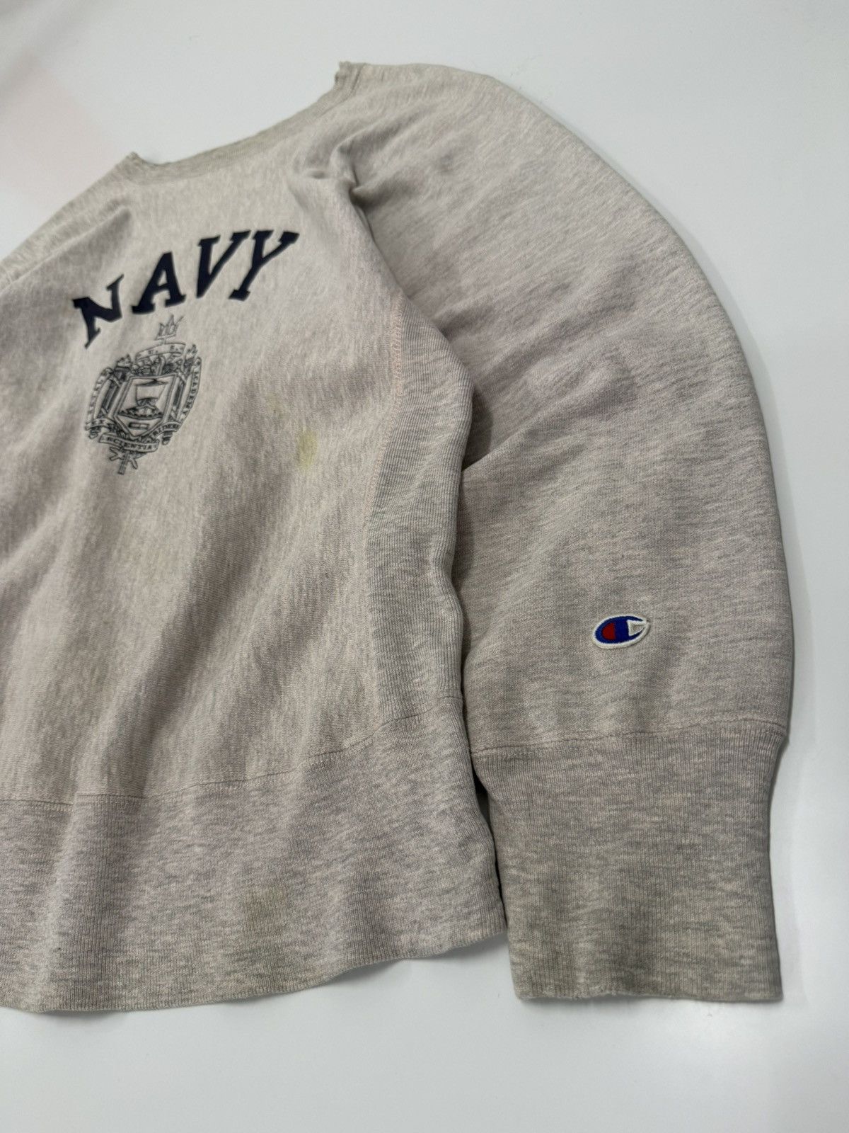 Champion 80s NAVY of Naval Academy R.Weaves Distress Rose Gold inside Size US M / EU 48-50 / 2 - 2 Thumbnail