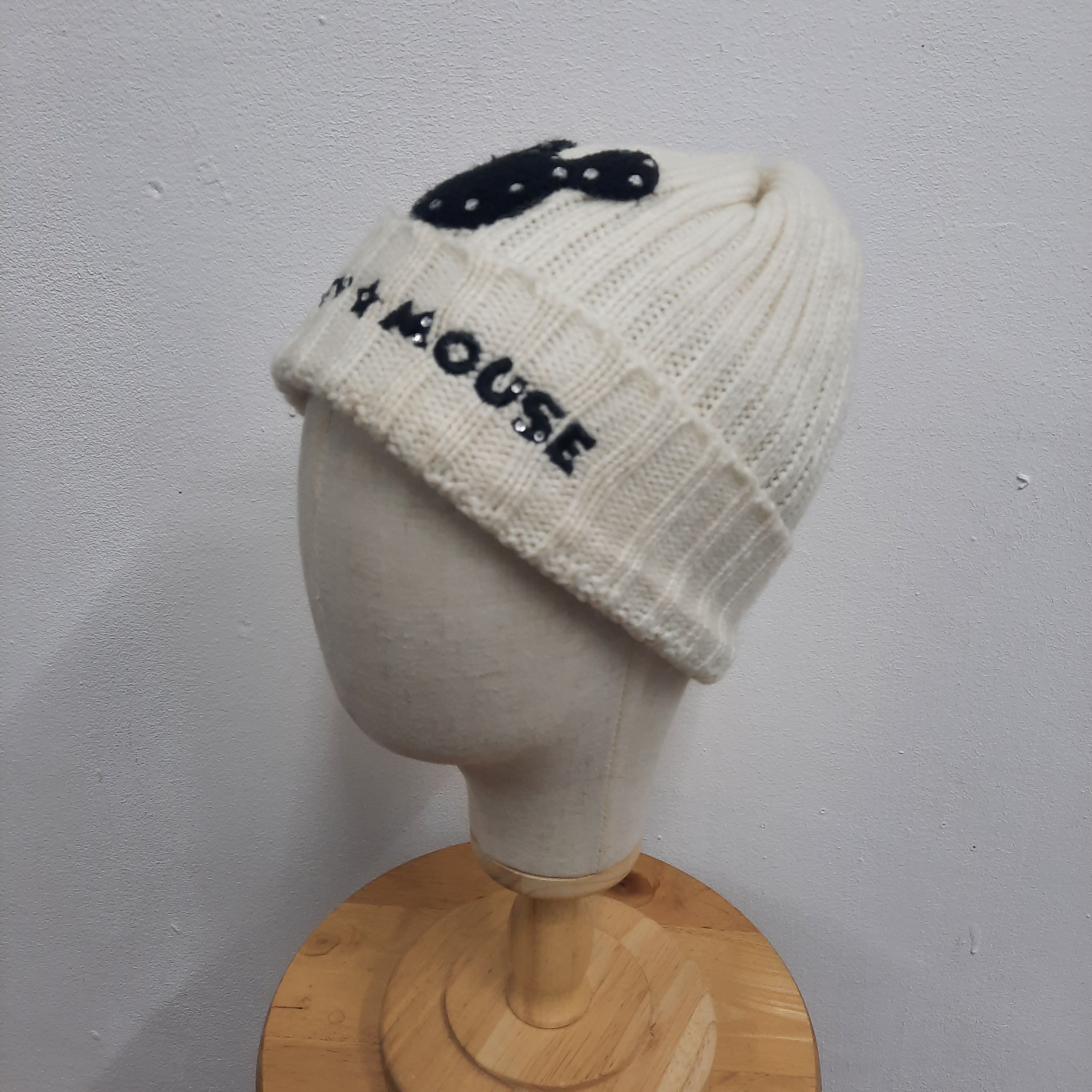 Mickey Mouse 🔥Disney mickey mouse embroidery spellout beanie hat Size ONE SIZE - 2 Thumbnail