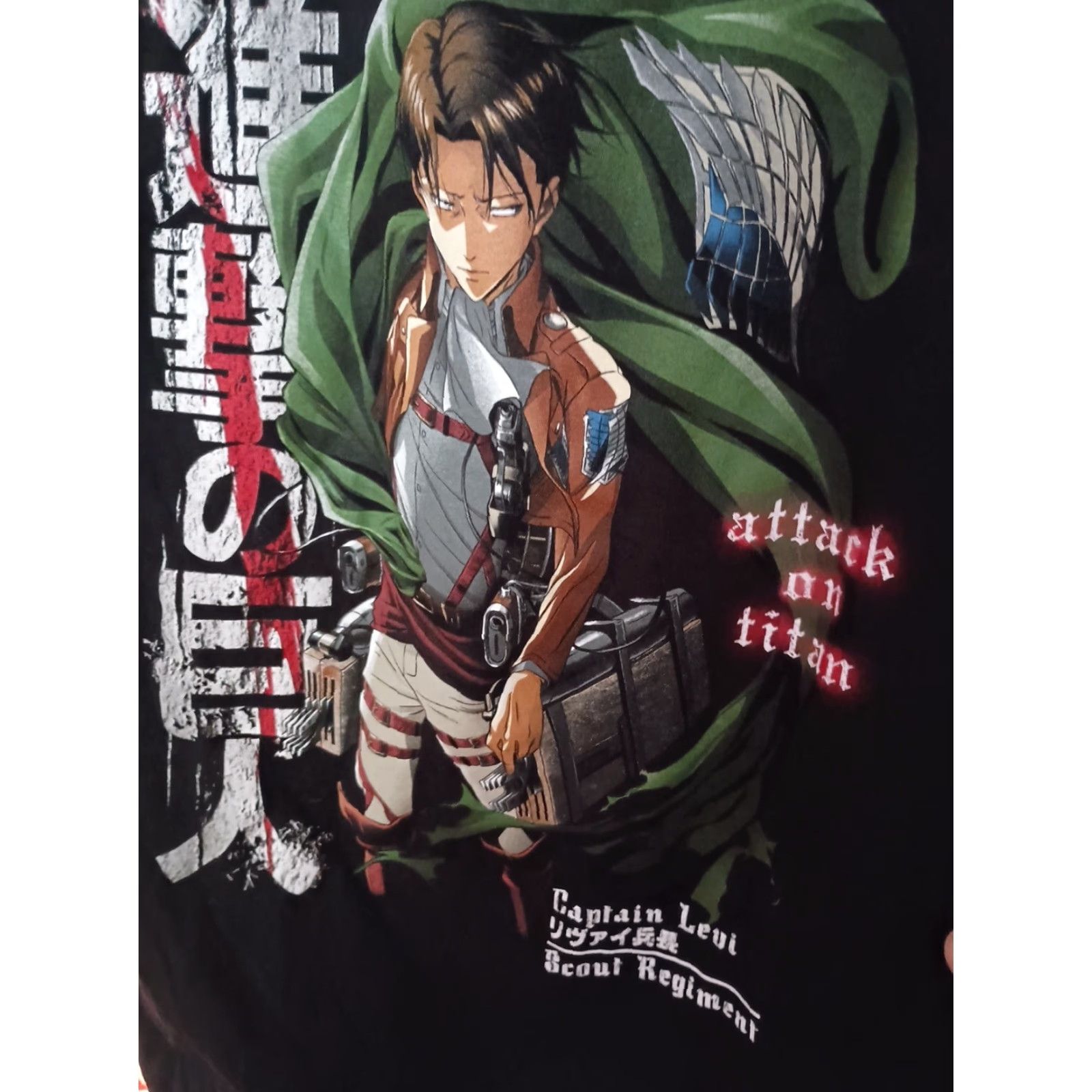 Ripple Junction VINTAGE Attack On Titan Anime T-shirt Ripple Junction Capt Levi Size L season 3 Mens Black Size US L / EU 52-54 / 3 - 3 Thumbnail