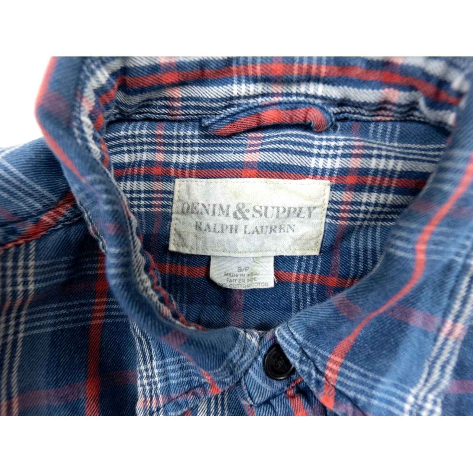 Vintage Denim & Supply Ralph Lauren Shirt Mens Small Blue Button-Up Long Sleeve Plaid Size US S / EU 44-46 / 1 - 6 Thumbnail